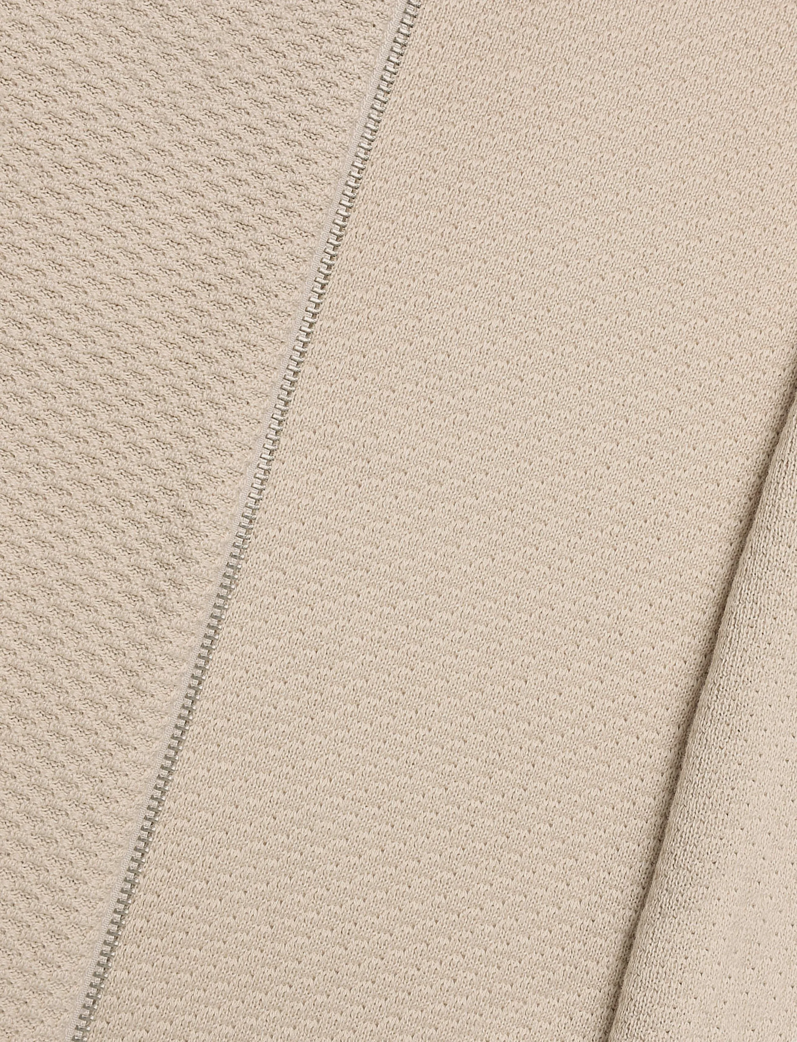 Lindbergh - Structure L/S polo zip cardigan - pikkade varrukatega kootud polod - lt stone - 4
