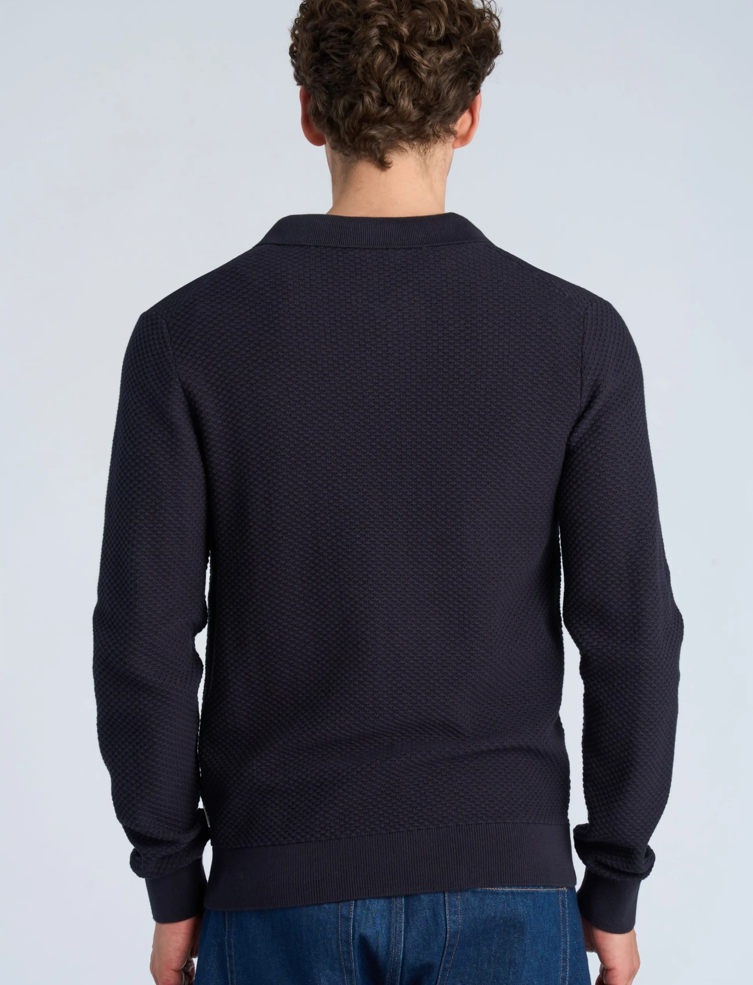 Lindbergh Structure L/S Polo Zip Cardigan herr – bild 3