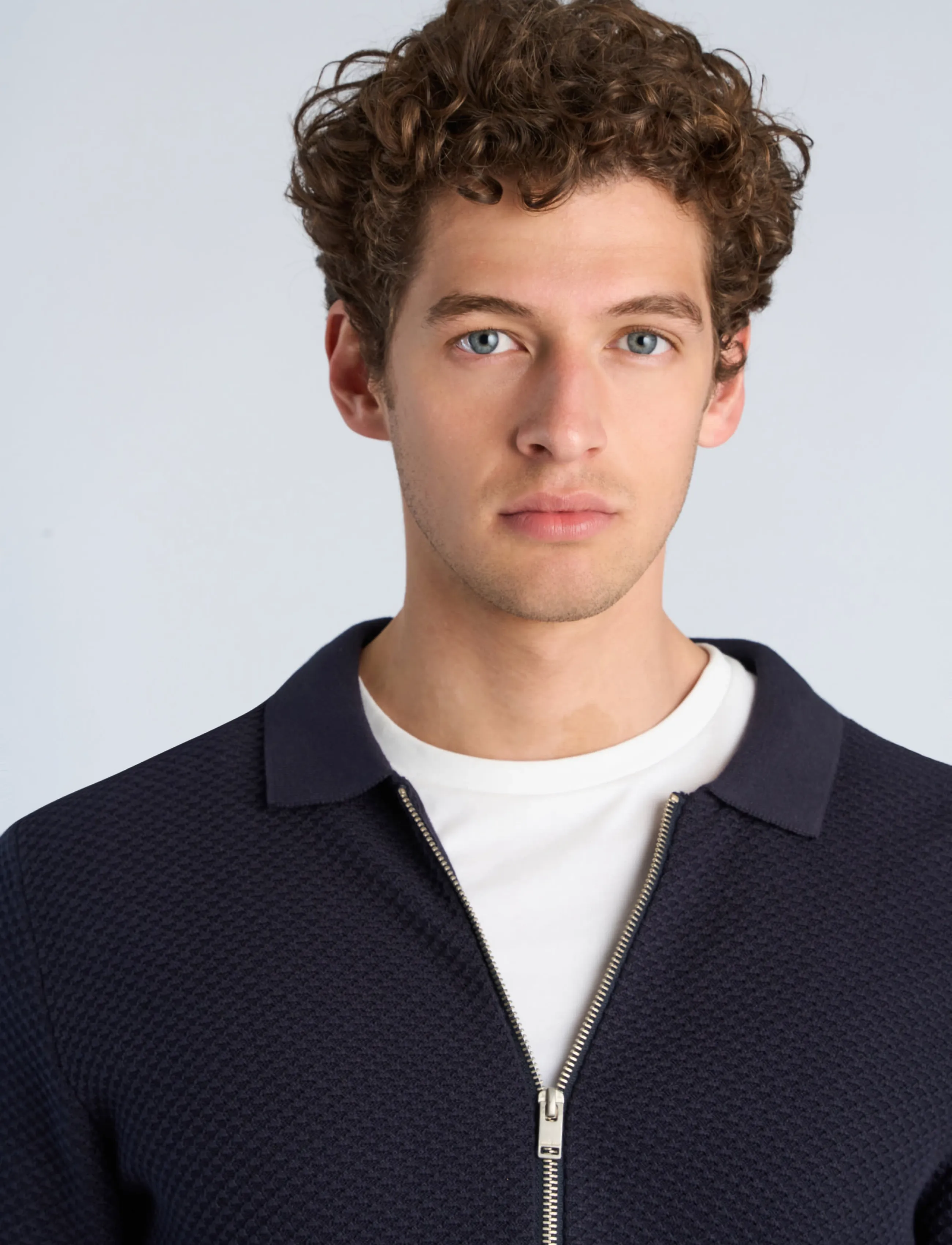 Lindbergh Structure L/S Polo Zip Cardigan herr – bild 4