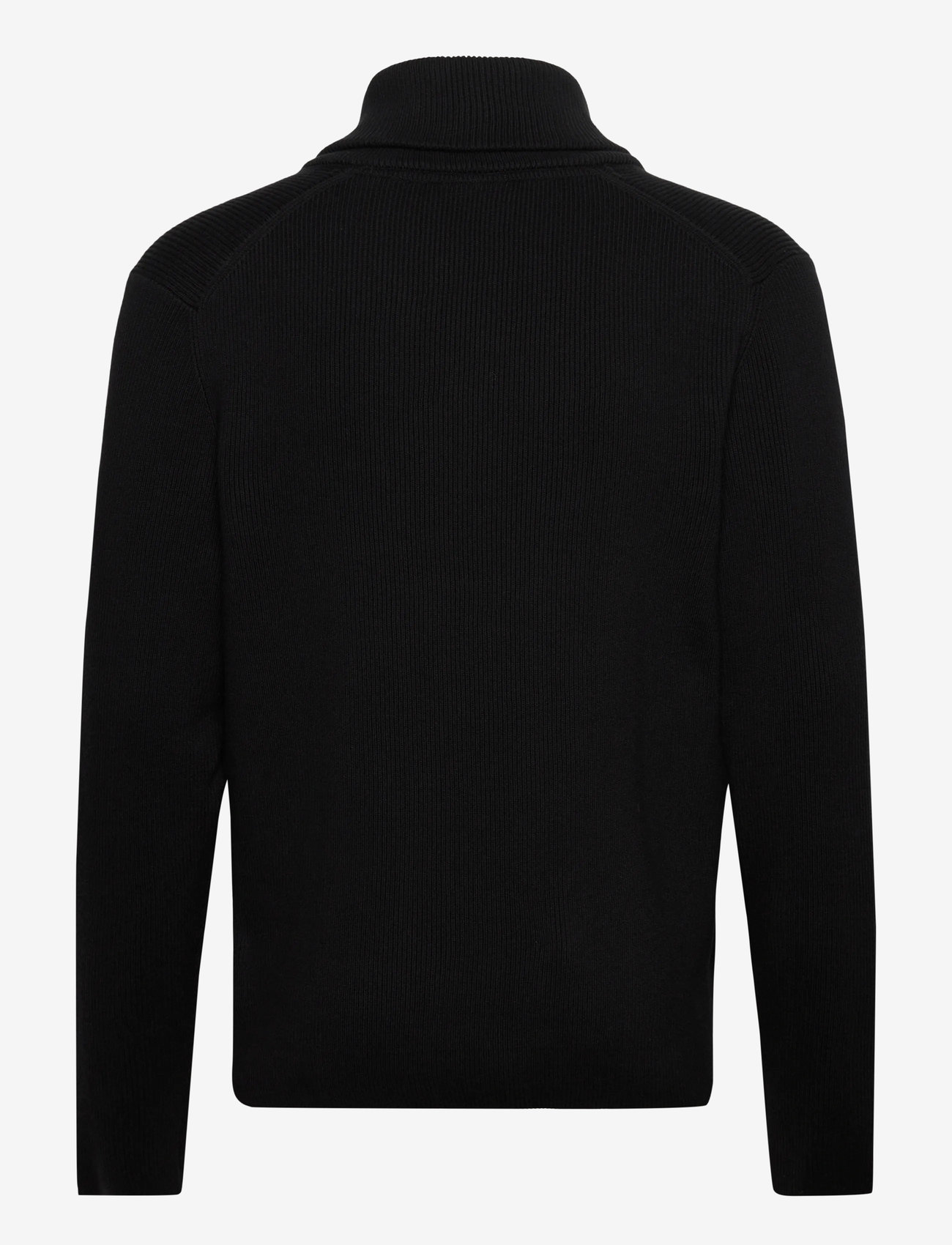 Lindbergh - Shawl collar rib knit - megztiniai su v formos apykakle - black - 1