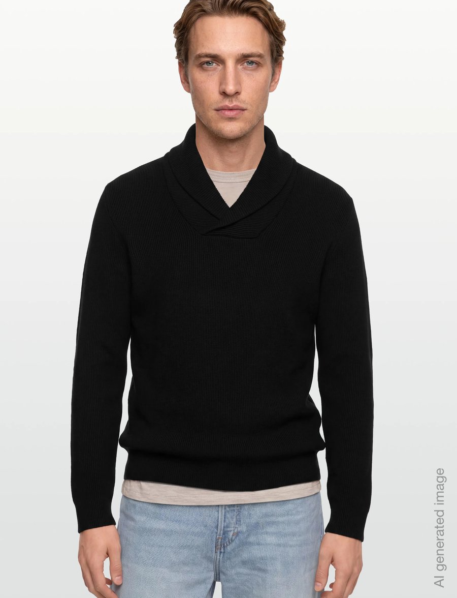 Lindbergh - Shawl collar rib knit - v-hals - black - 3