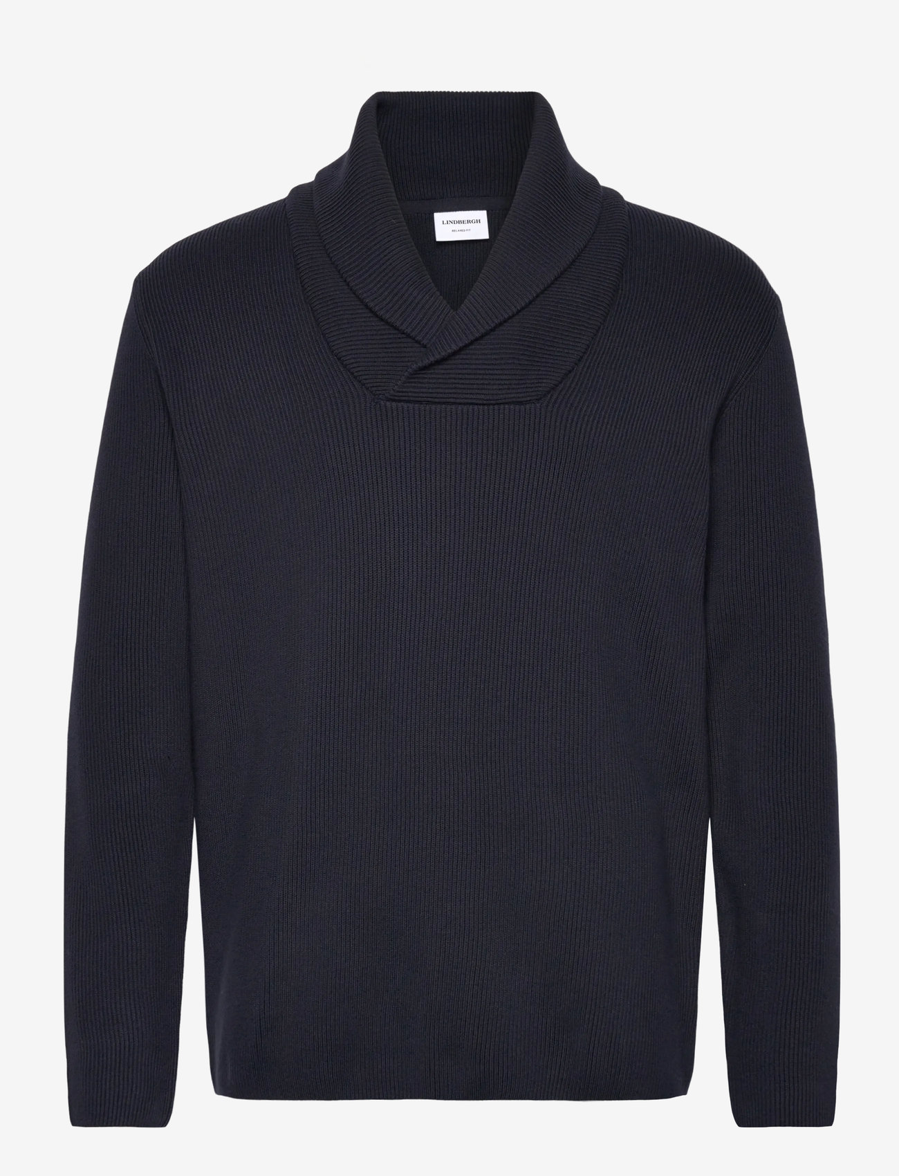 Lindbergh - Shawl collar rib knit - v-ausschnitt - navy - 0