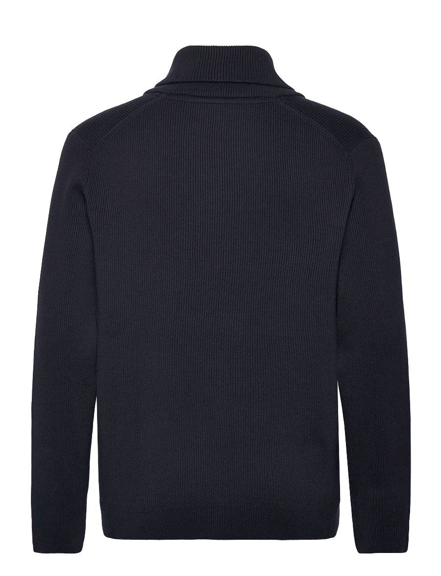 Lindbergh - Shawl collar rib knit - v-hals - navy - 2