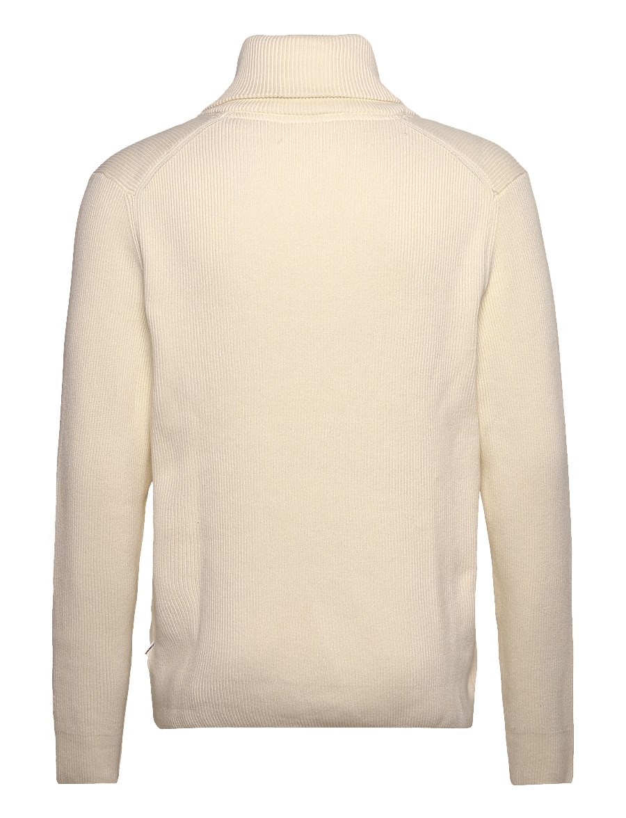 Lindbergh - Shawl collar rib knit - v-ringat - pearl white - 2