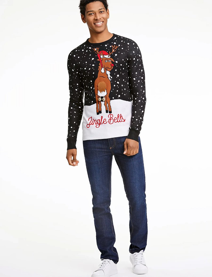 Lindbergh - 3D interactive xmas knit - rundhalsad - black - 0