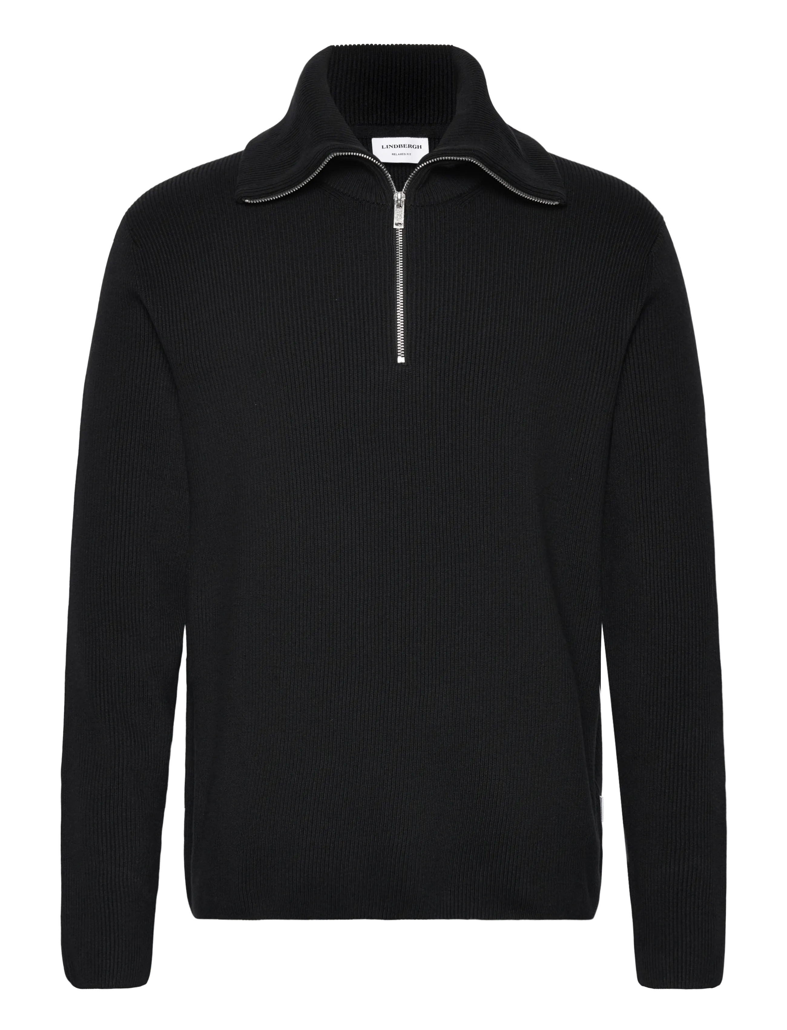 LINDBERGH Half Zip Rib Knit W?. Oversized Col Schwarz - M - Herren
