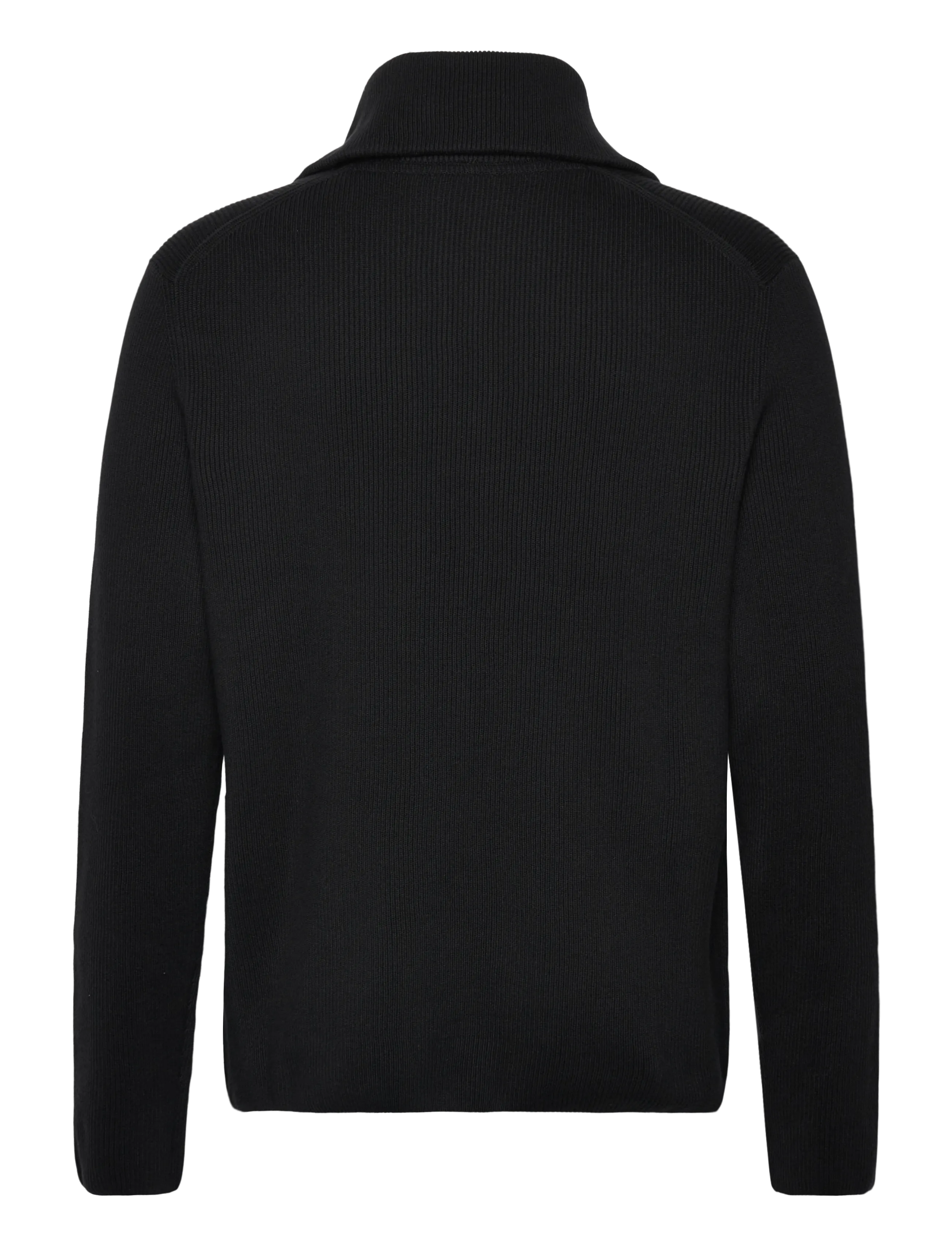 Lindbergh - Half zip rib knit w?. oversized col - tõmblukk-kaelusega džemprid - black - 1
