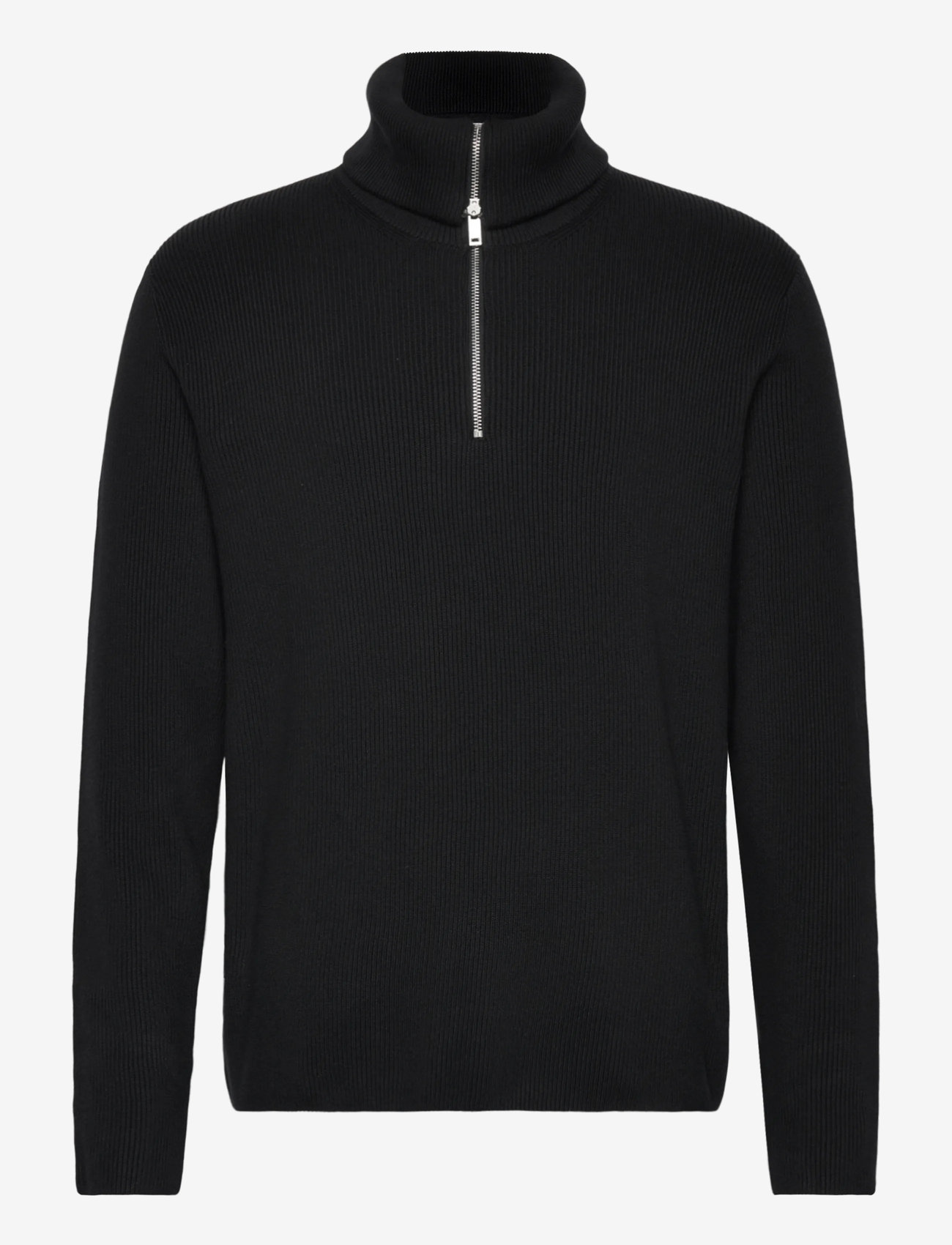 Lindbergh - Half zip rib knit w?. oversized col - pullover mit halbem reißverschluss - black - 2