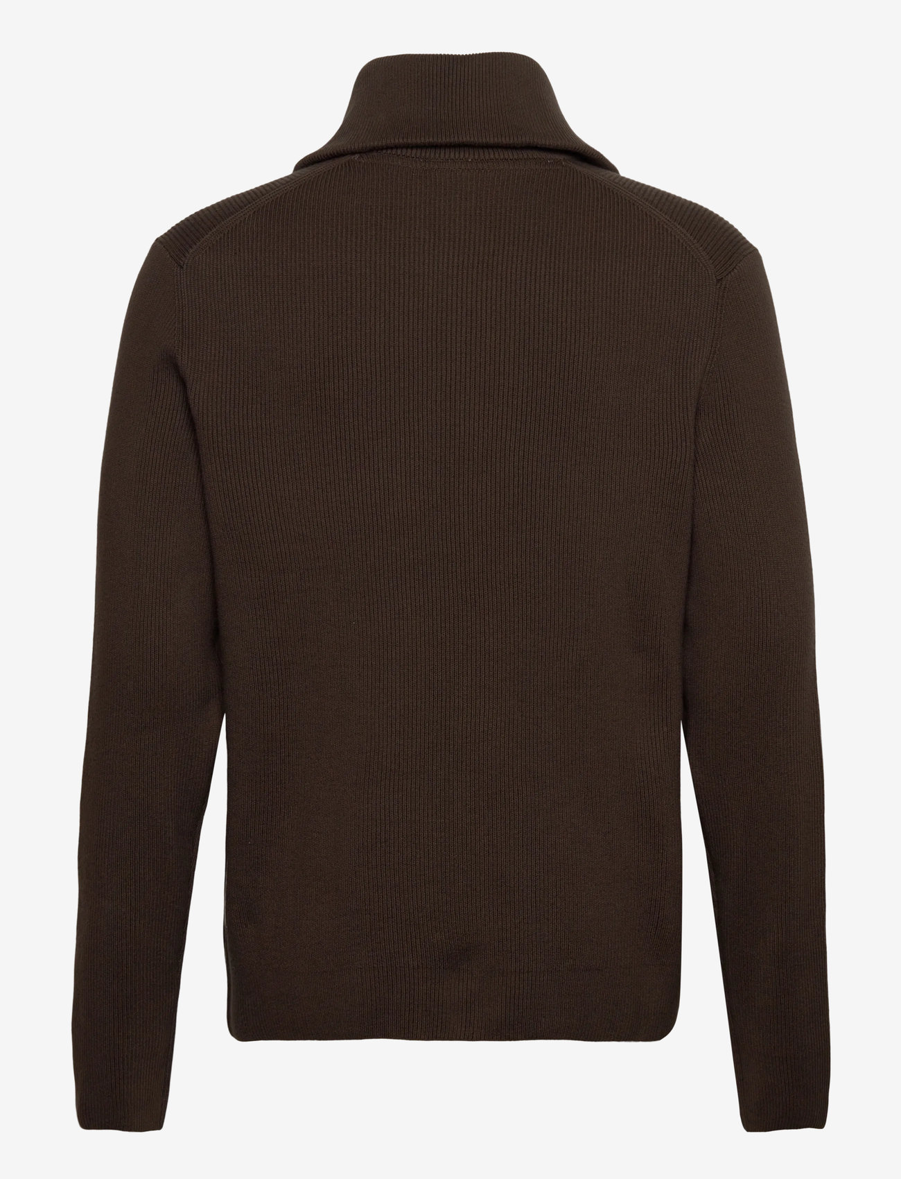 Lindbergh - Half zip rib knit w?. oversized col - half zip jumpers - brown - 1