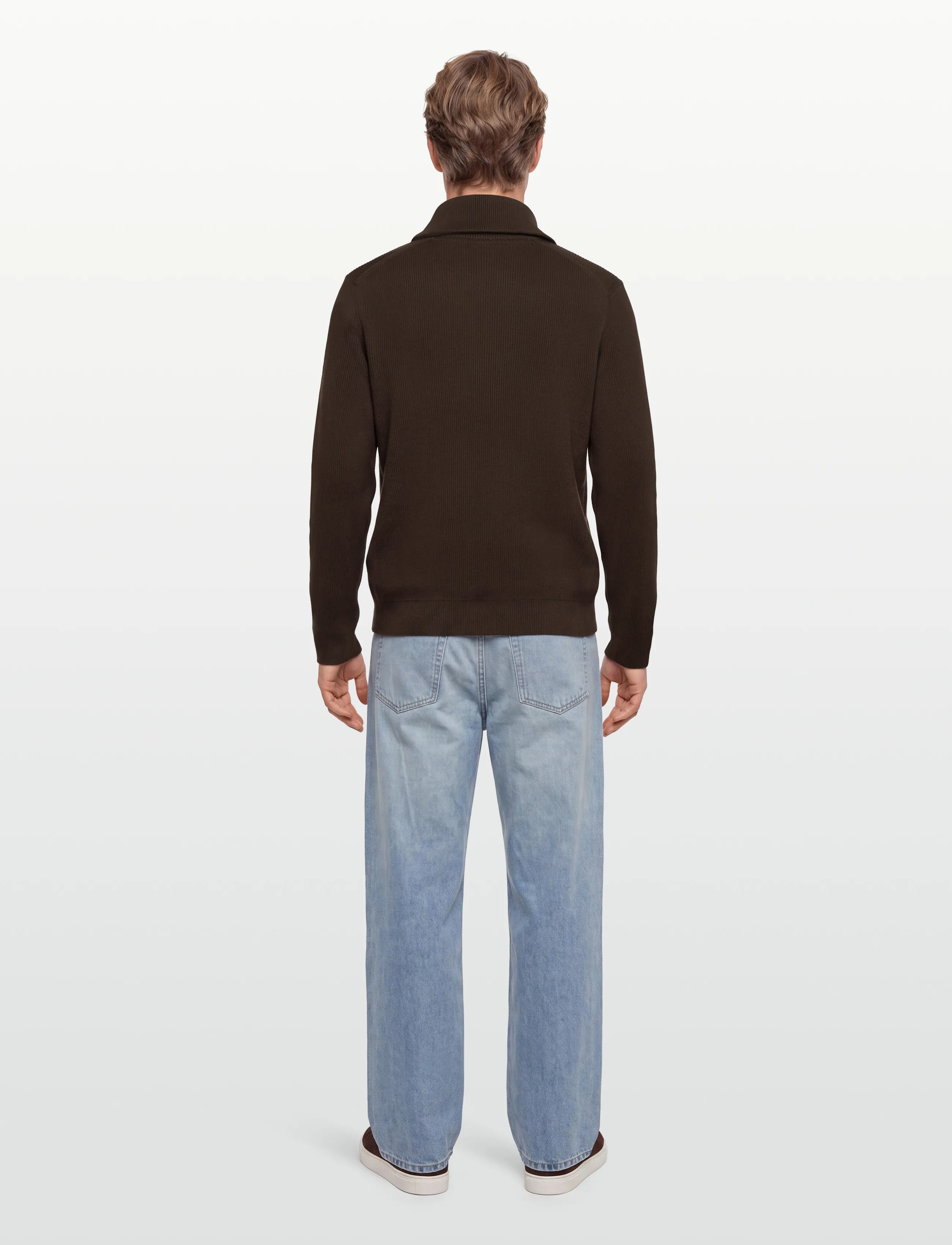 Lindbergh - Half zip rib knit w?. oversized col - pullover mit halbem reißverschluss - brown - 5