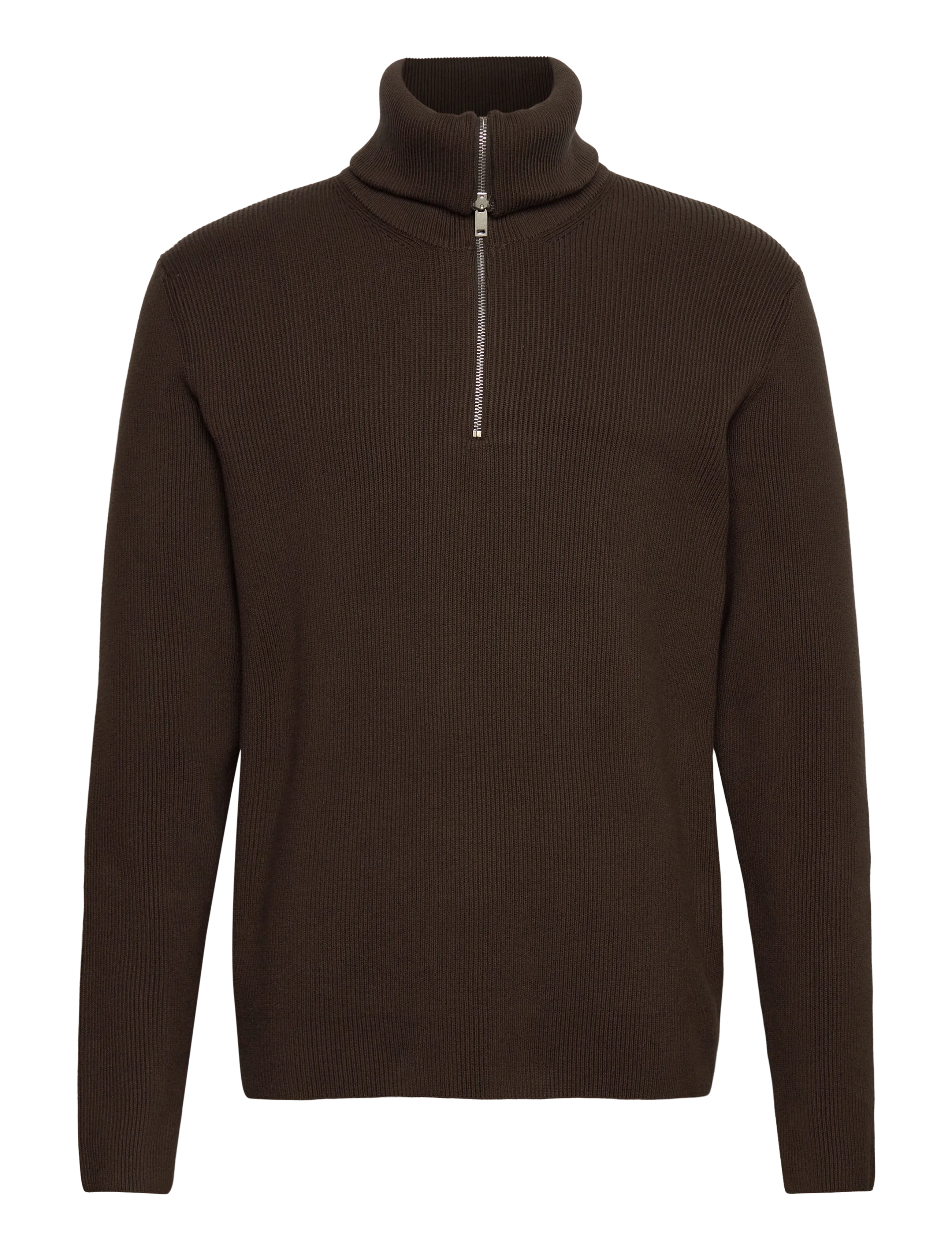 Lindbergh - Half zip rib knit w?. oversized col - pullover mit halbem reißverschluss - brown - 2