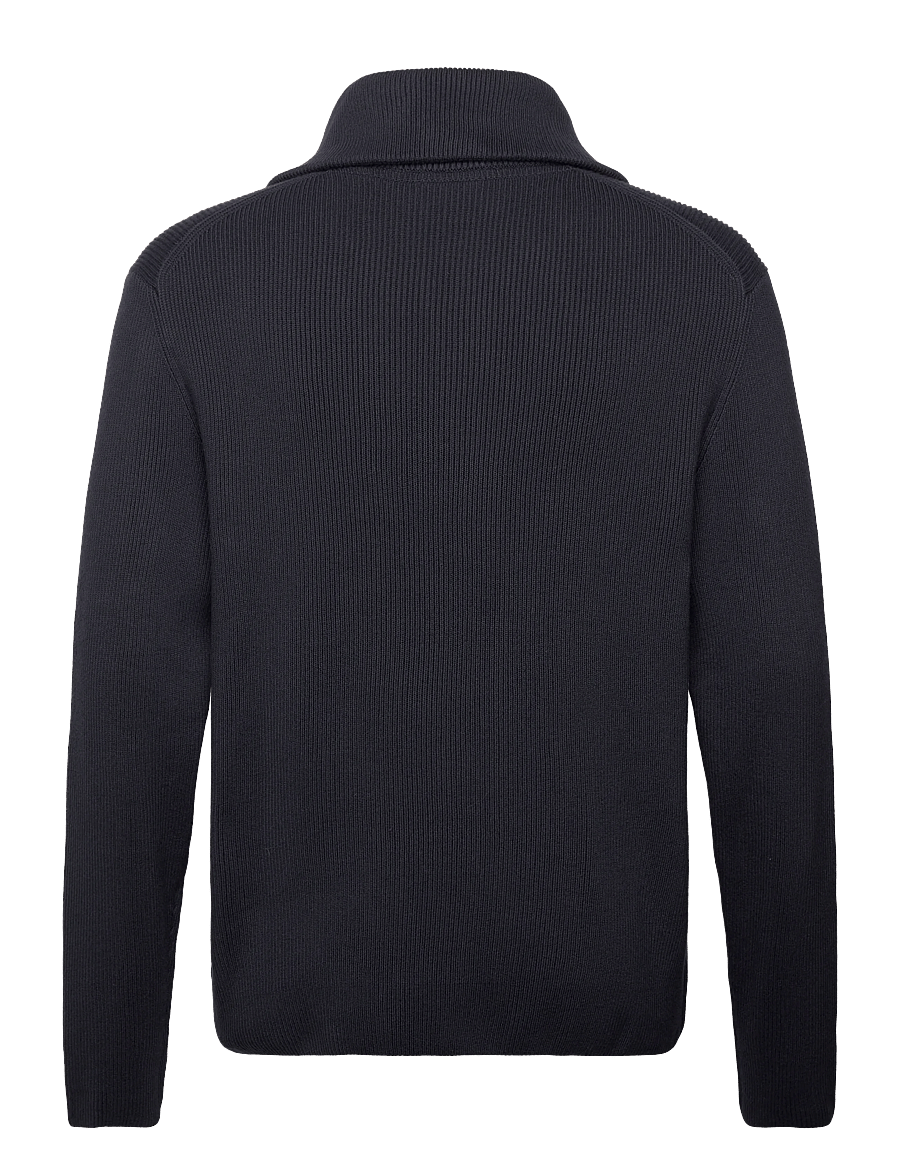 Lindbergh - Half zip rib knit w?. oversized col - half zip jumpers - navy - 2