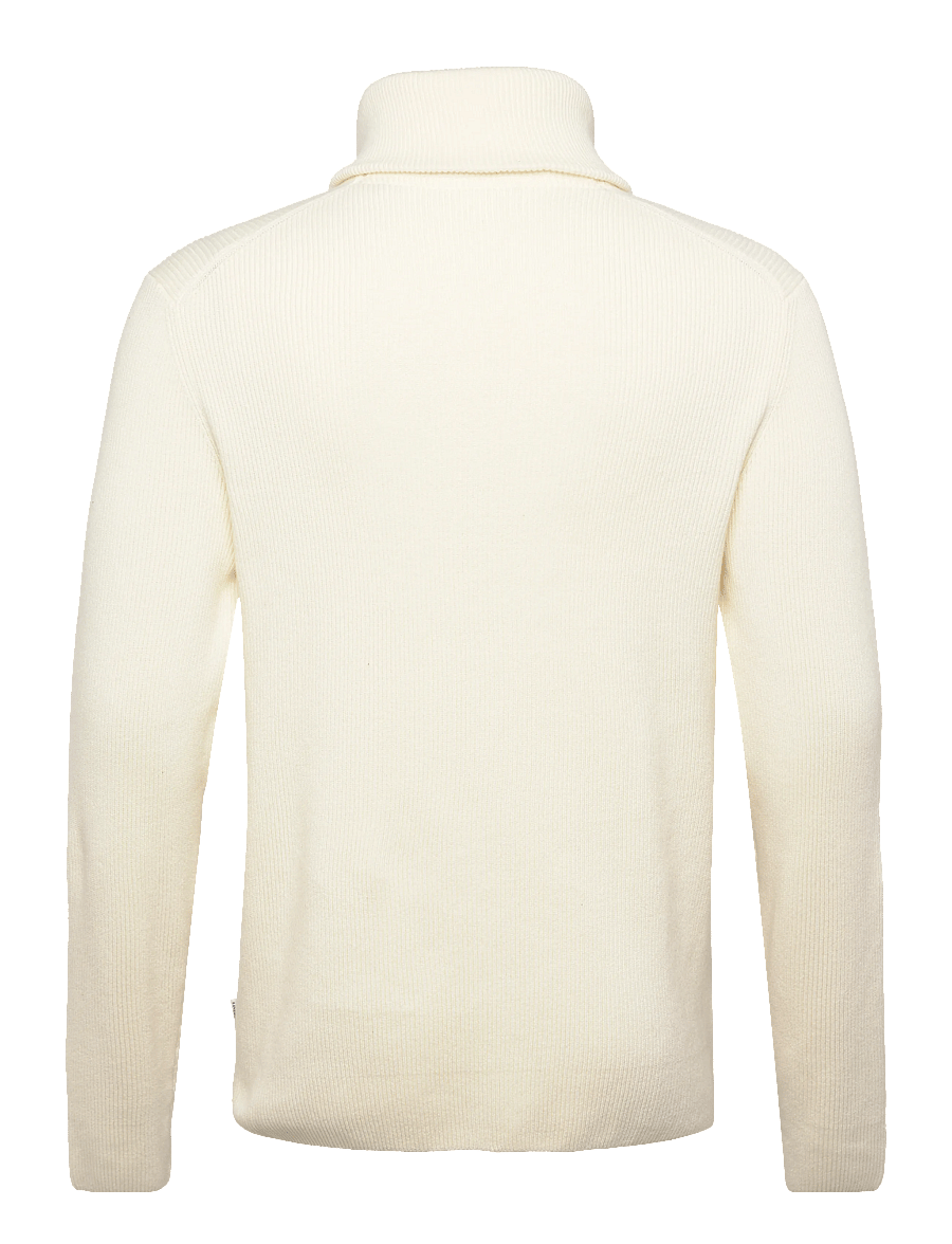 Lindbergh - Half zip rib knit w?. oversized col - halfzip strik - pearl white - 2