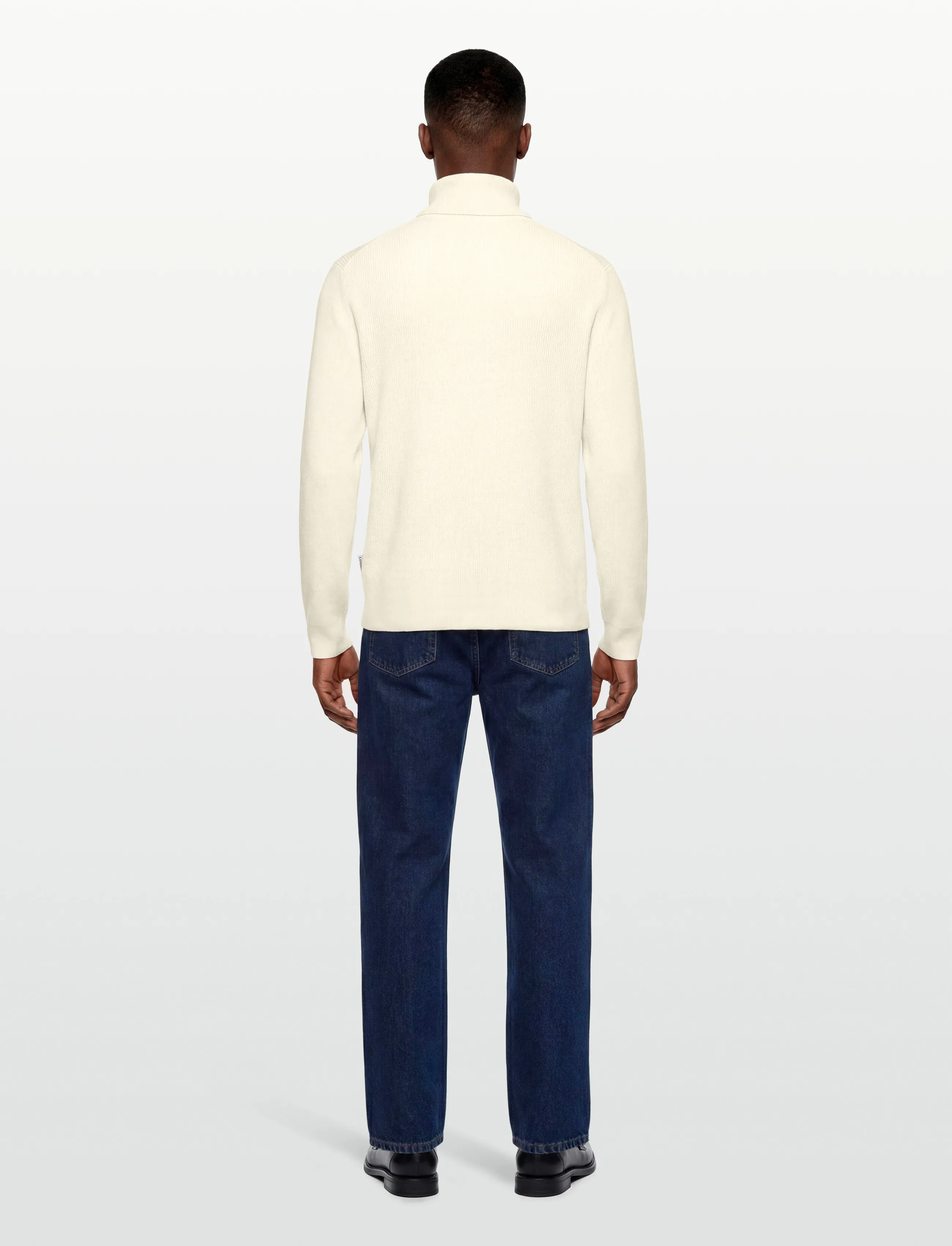 Lindbergh - Half zip rib knit w?. oversized col - män - pearl white - 5