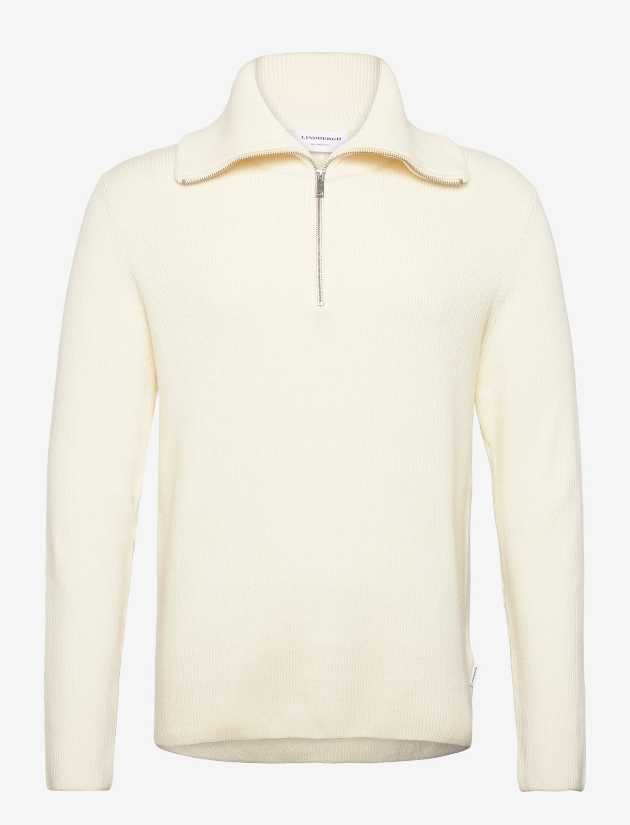 Lindbergh - Half zip rib knit w?. oversized col - pullover mit halbem reißverschluss - pearl white - 2