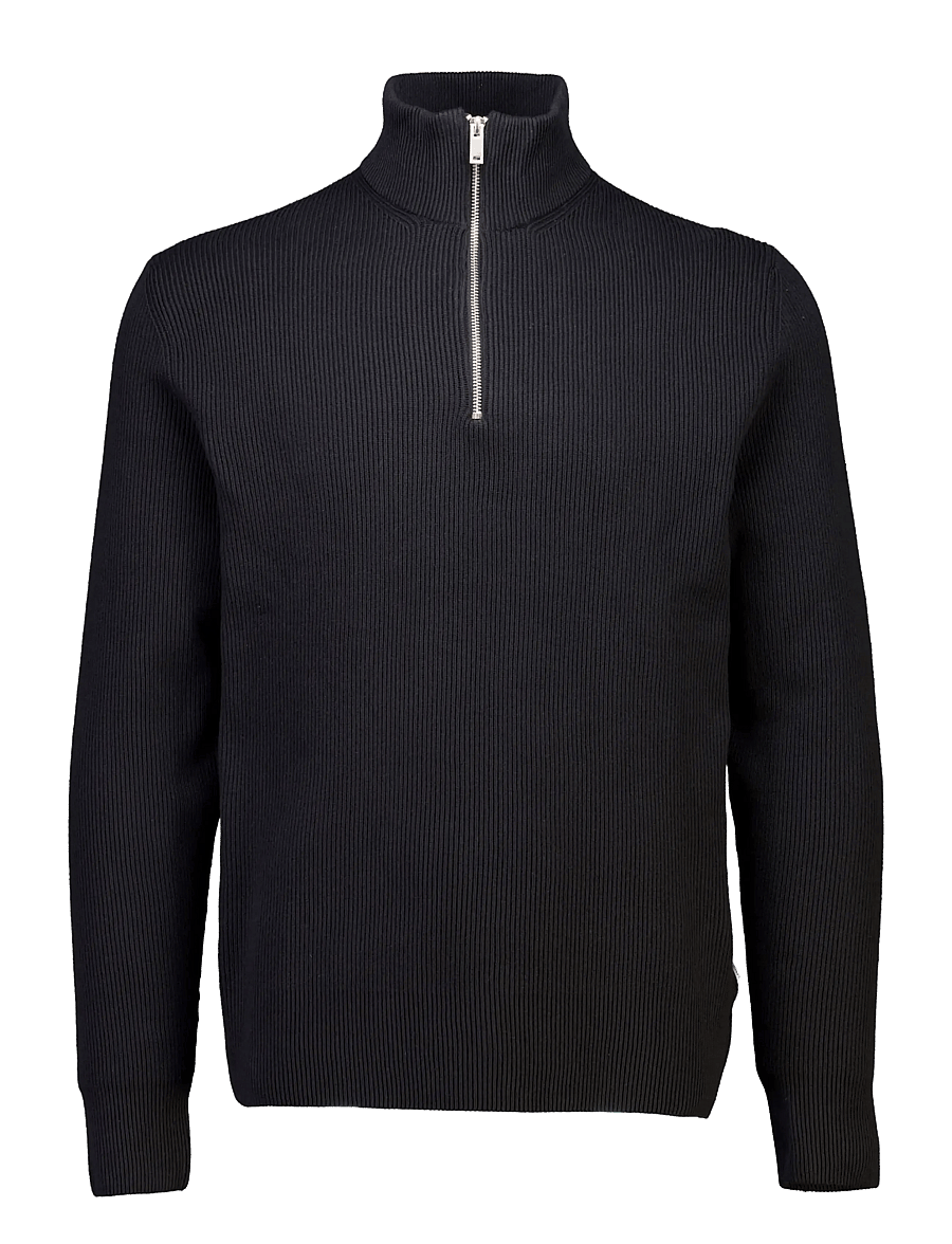 Lindbergh - Half zip rib knit - half zip-tröjor - black - 1