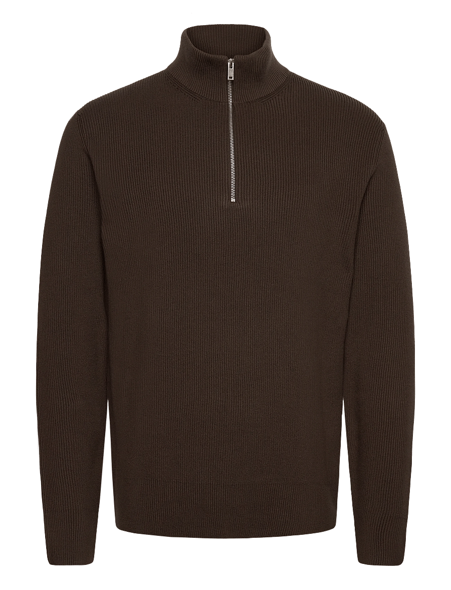 Lindbergh - Half zip rib knit - half zip-tröjor - brown - 0