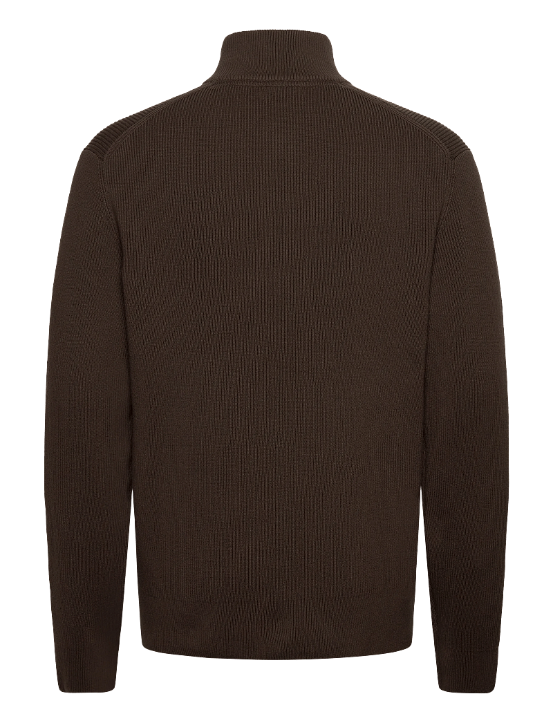 Lindbergh - Half zip rib knit - half zip-tröjor - brown - 1