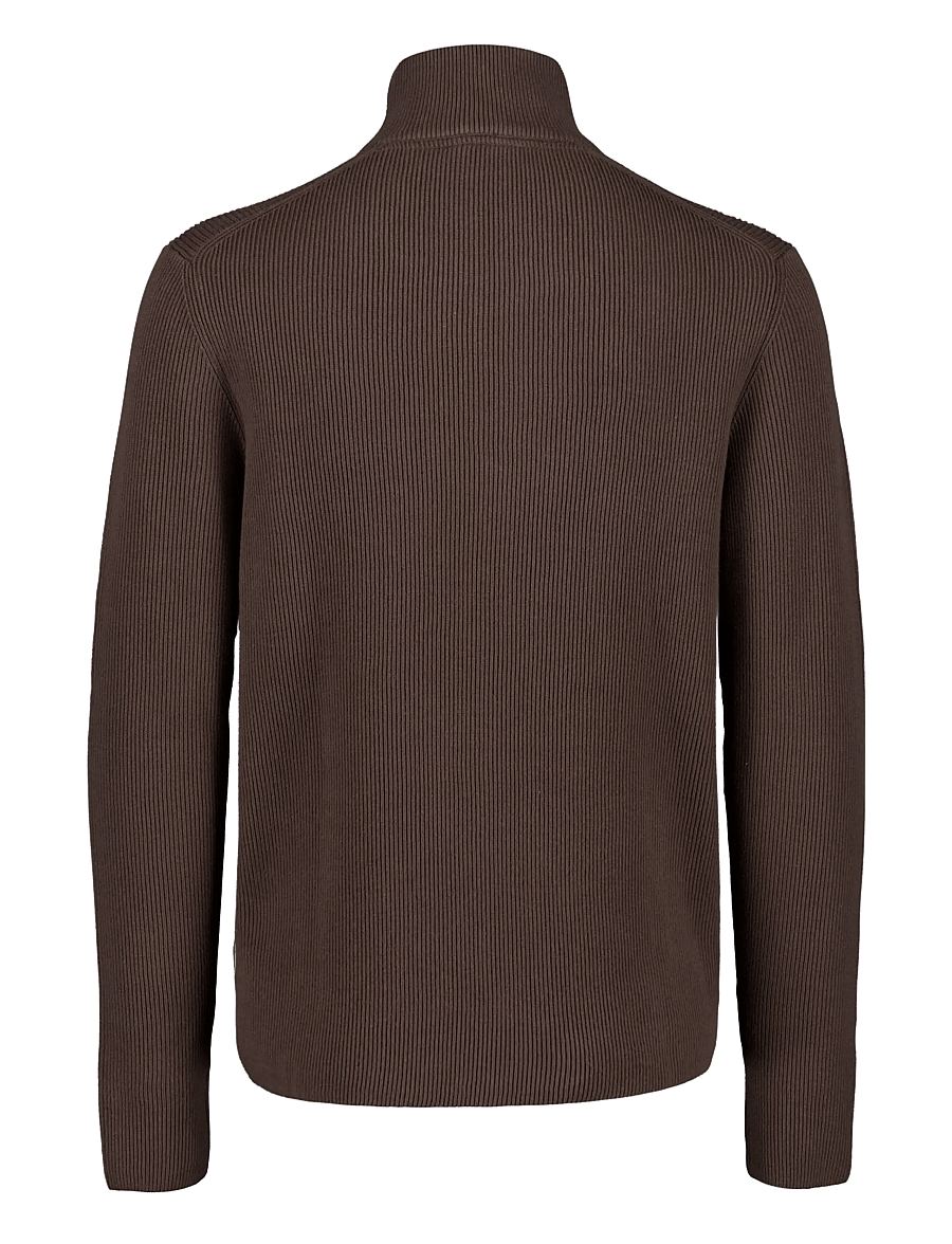 Lindbergh - Half zip rib knit - half zip-tröjor - dk brown - 1