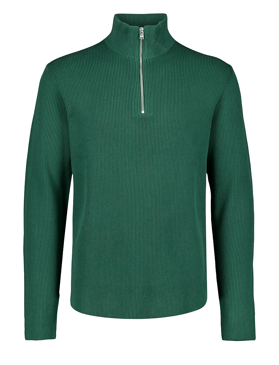 Lindbergh - Half zip rib knit - half zip-tröjor - dk green - 0