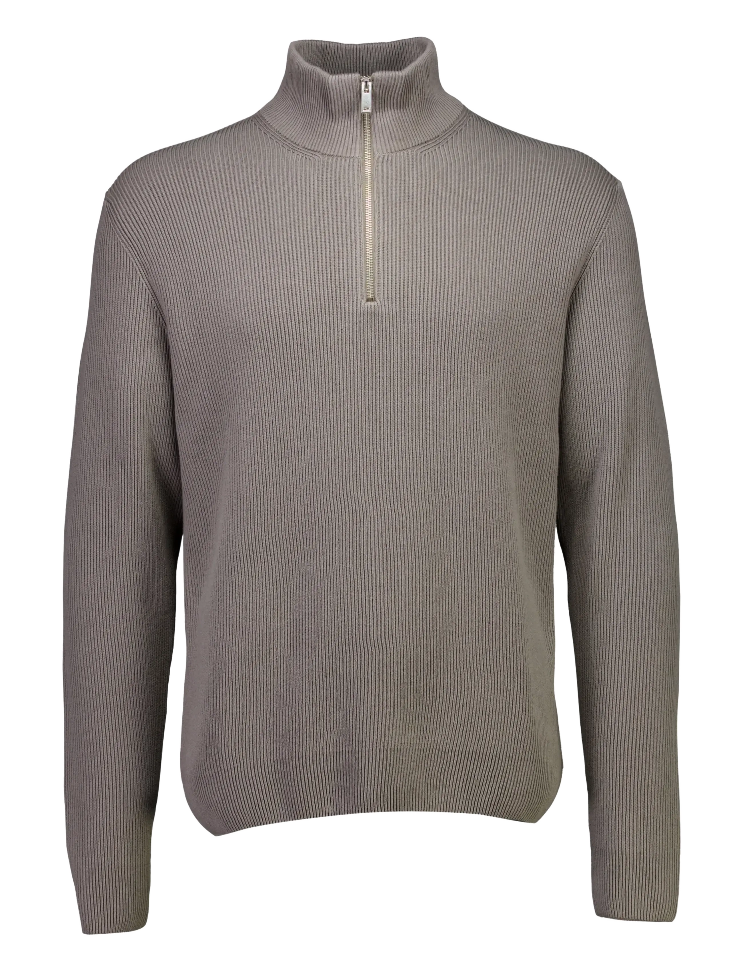 Lindbergh Half zip rib knit - Lindbergh - GREY STONE / grey