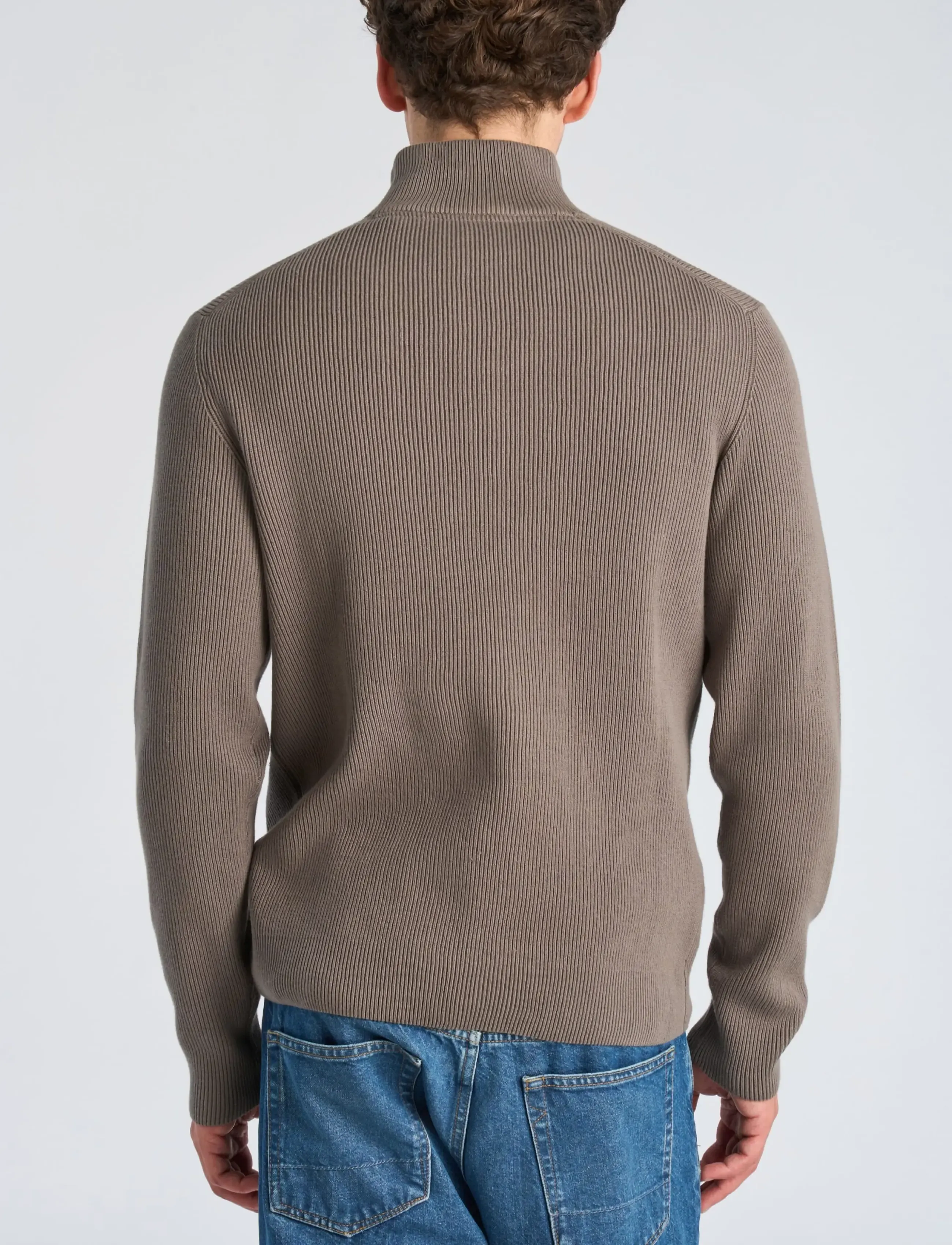 Lindbergh - Half zip rib knit - half zip-tröjor - grey stone - 4