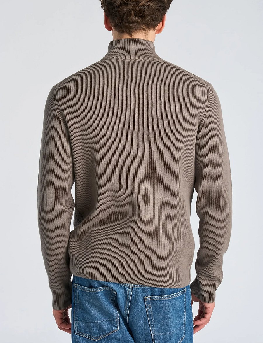 Lindbergh - Half zip rib knit - half zip-tröjor - grey stone - 4