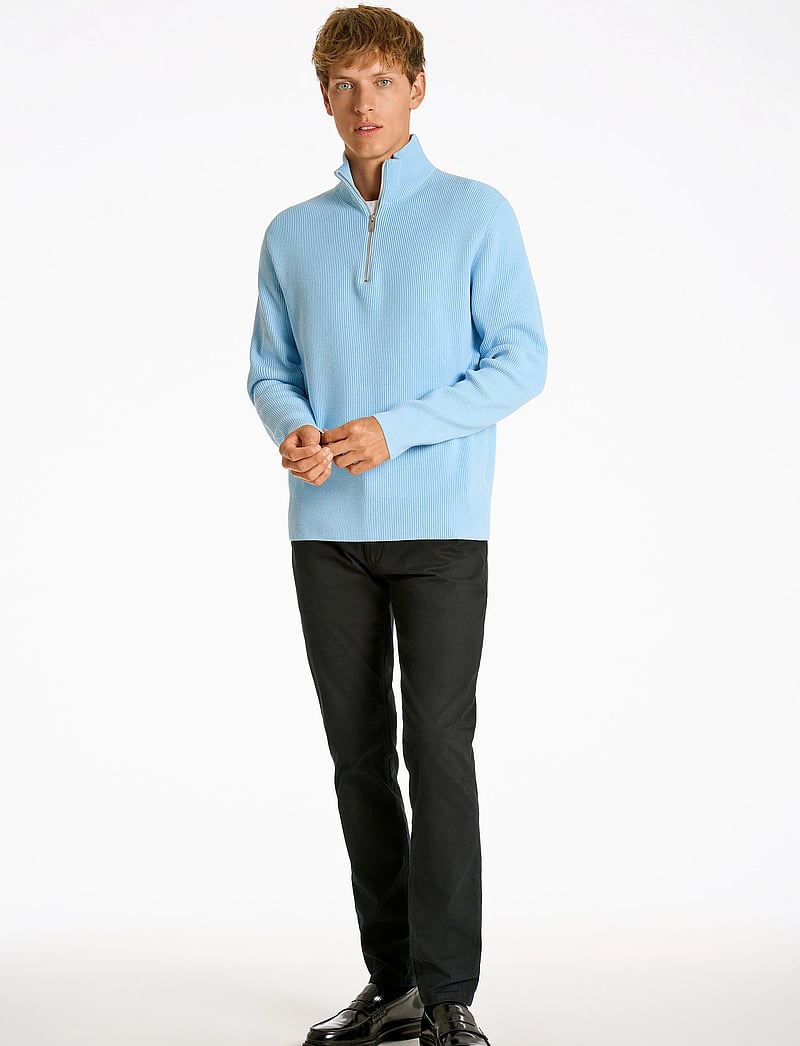 Lindbergh - Half zip rib knit - pullover mit halbem reißverschluss - lt blue - 0