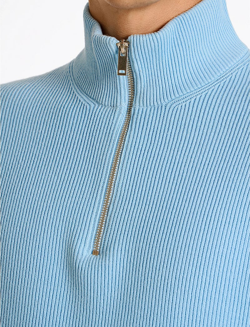 Lindbergh - Half zip rib knit - pullover mit halbem reißverschluss - lt blue - 5
