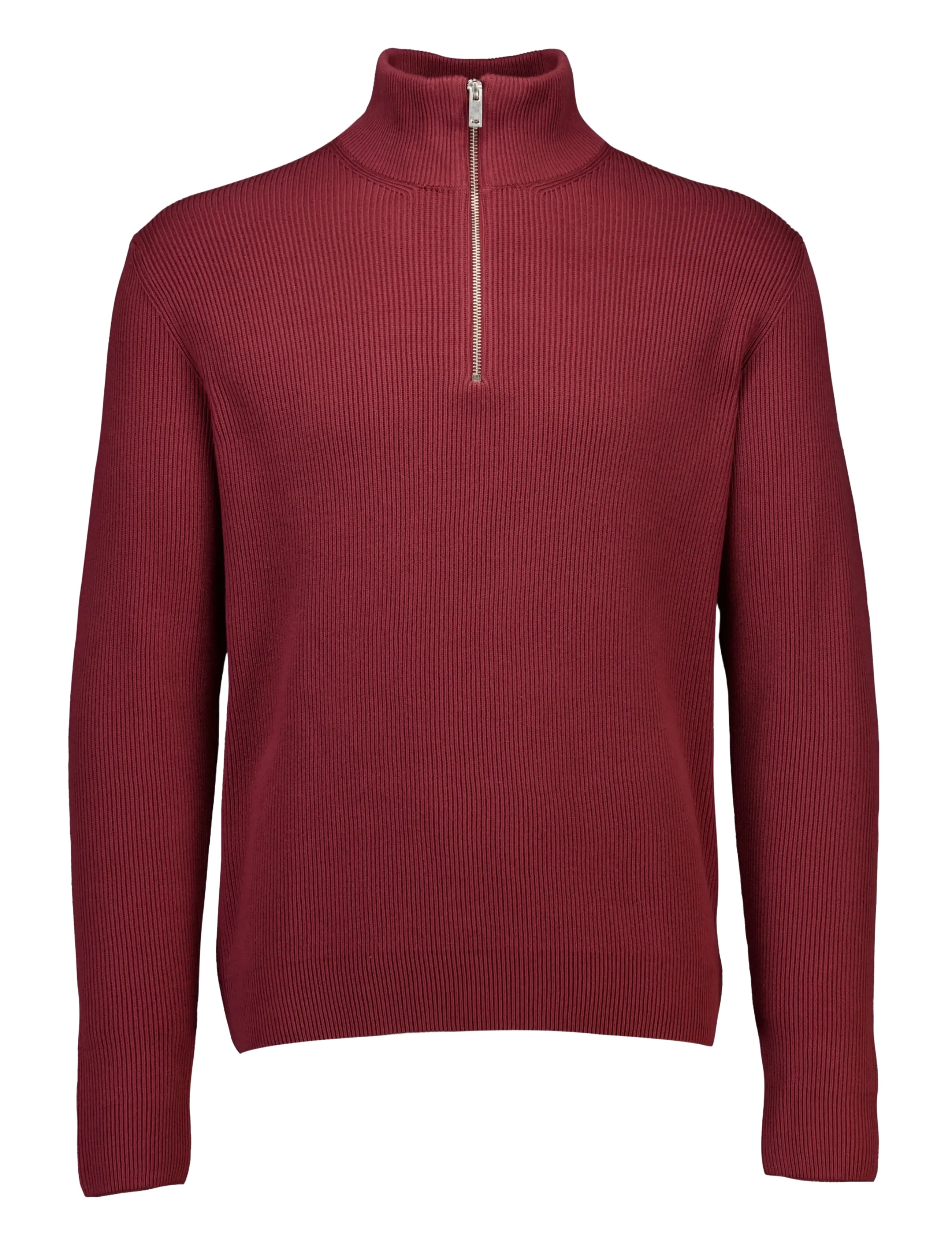 Lindbergh Half zip rib knit - Lindbergh - LT BURGUNDY / burgundy