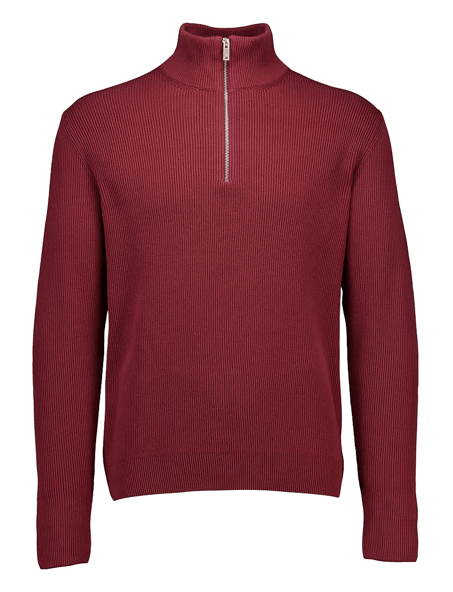 Lindbergh - Half zip rib knit - half zip-tröjor - lt burgundy - 1