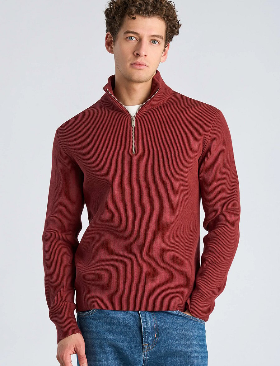 Lindbergh - Half zip rib knit - half zip-tröjor - lt burgundy - 3
