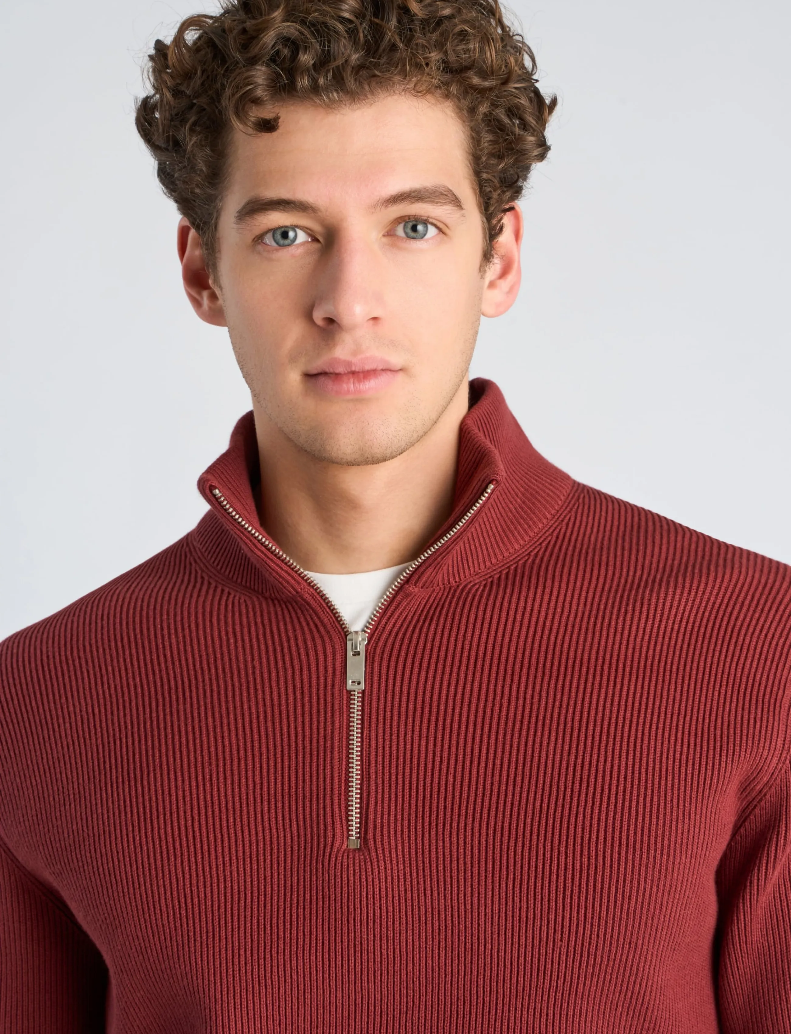Lindbergh - Half zip rib knit - half zip-tröjor - lt burgundy - 5