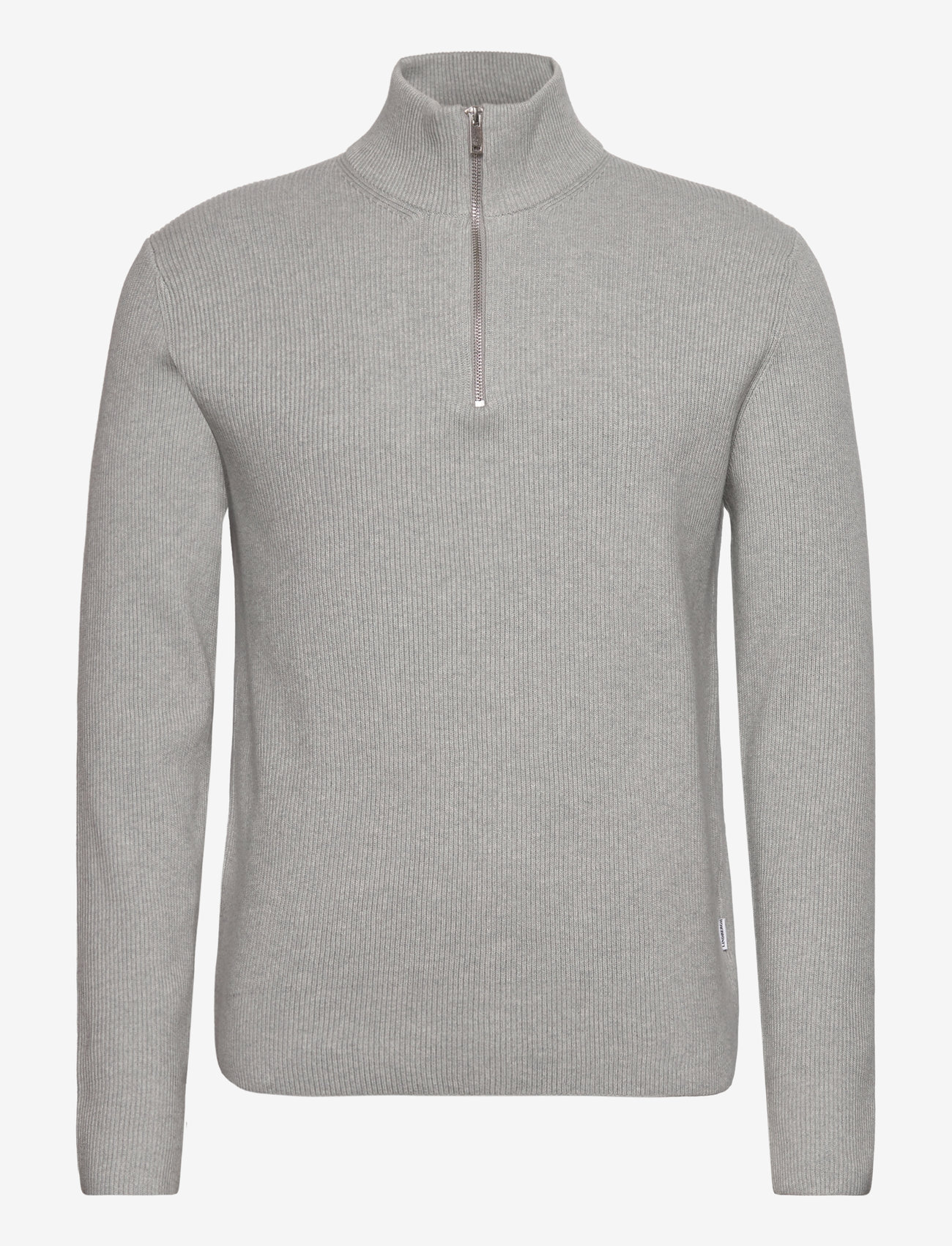 Lindbergh - Half zip rib knit - efterårstøj - lt grey mel - 0