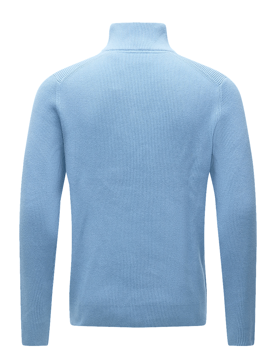Lindbergh - Half zip rib knit - half zip jumpers - mid blue - 1