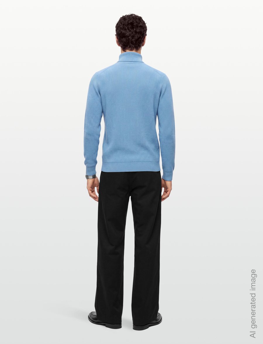 Lindbergh - Half zip rib knit - pullover mit halbem reißverschluss - mid blue - 4