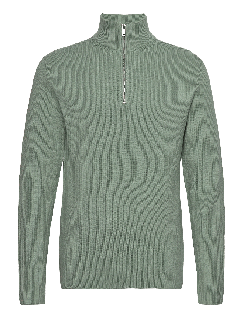 Lindbergh - Half zip rib knit - halfzip strik - mid green - 1