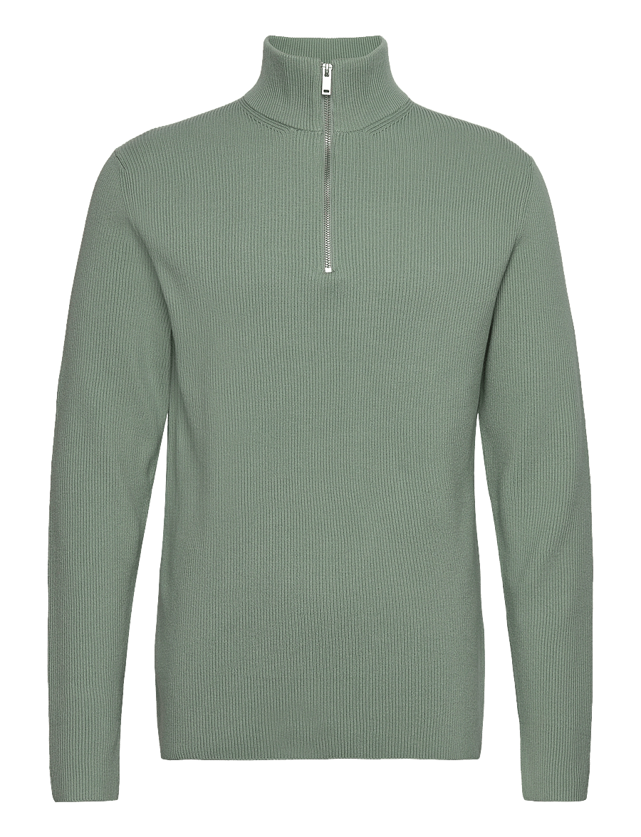 Lindbergh - Half zip rib knit - pullover mit halbem reißverschluss - mid green - 1