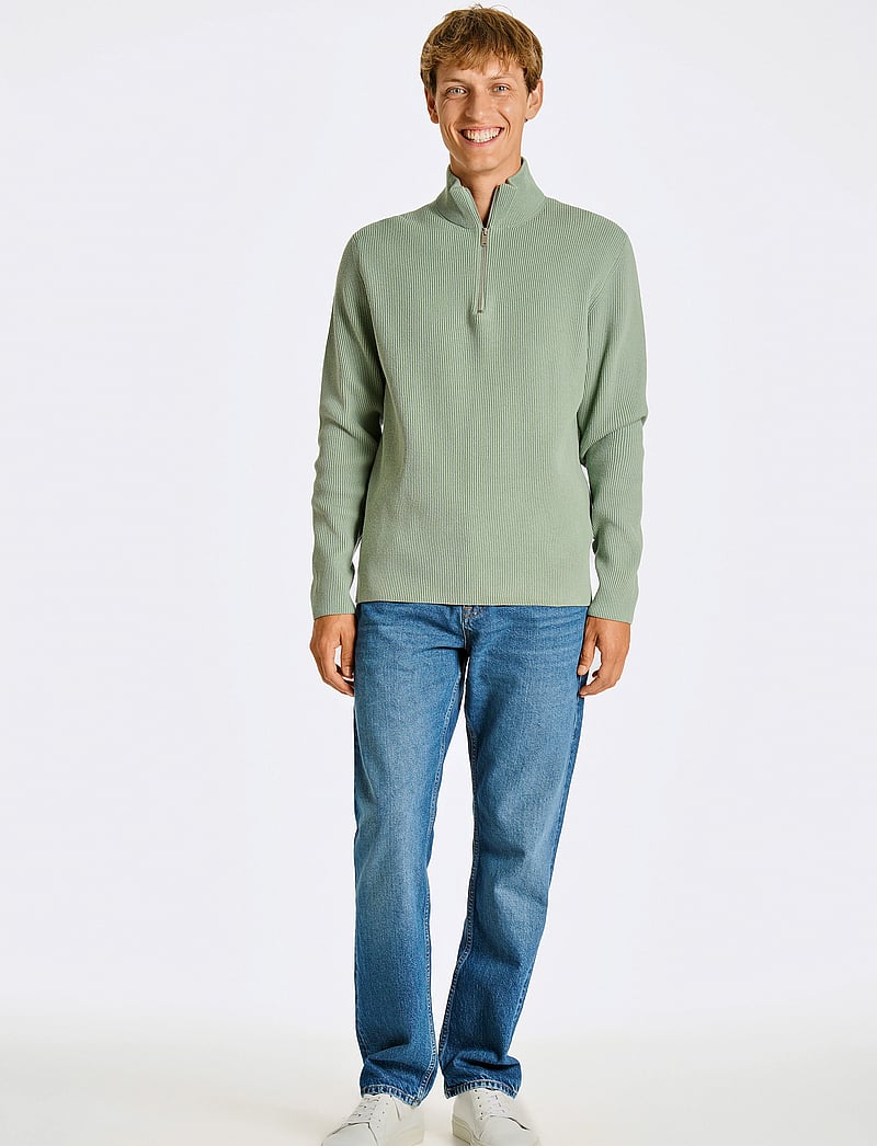 Lindbergh - Half zip rib knit - halfzip strik - mid green - 0