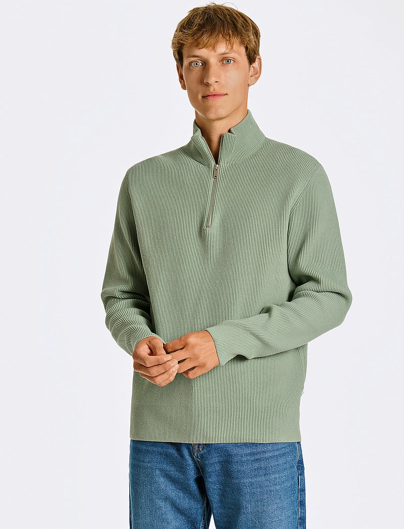 Lindbergh - Half zip rib knit - halfzip strik - mid green - 3