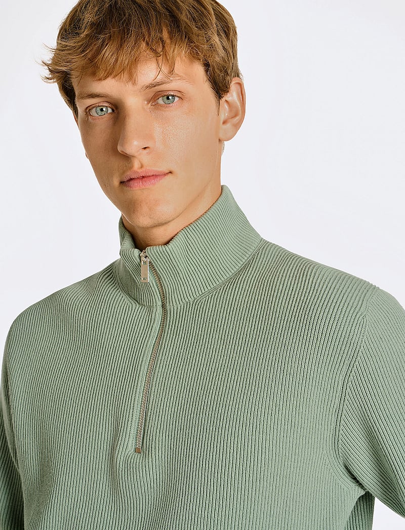 Lindbergh - Half zip rib knit - halfzip strik - mid green - 5