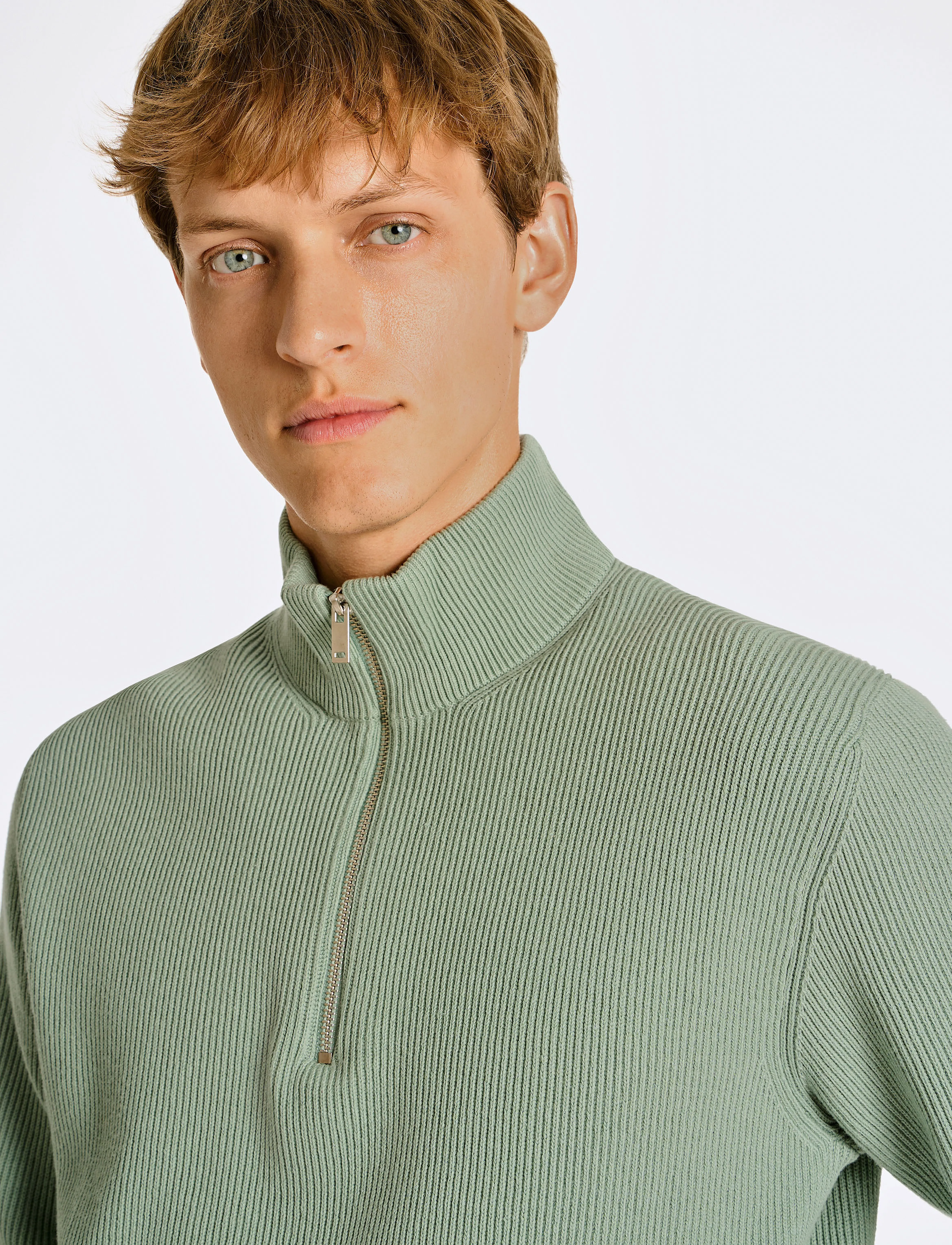 Lindbergh - Half zip rib knit - pullover mit halbem reißverschluss - mid green - 5