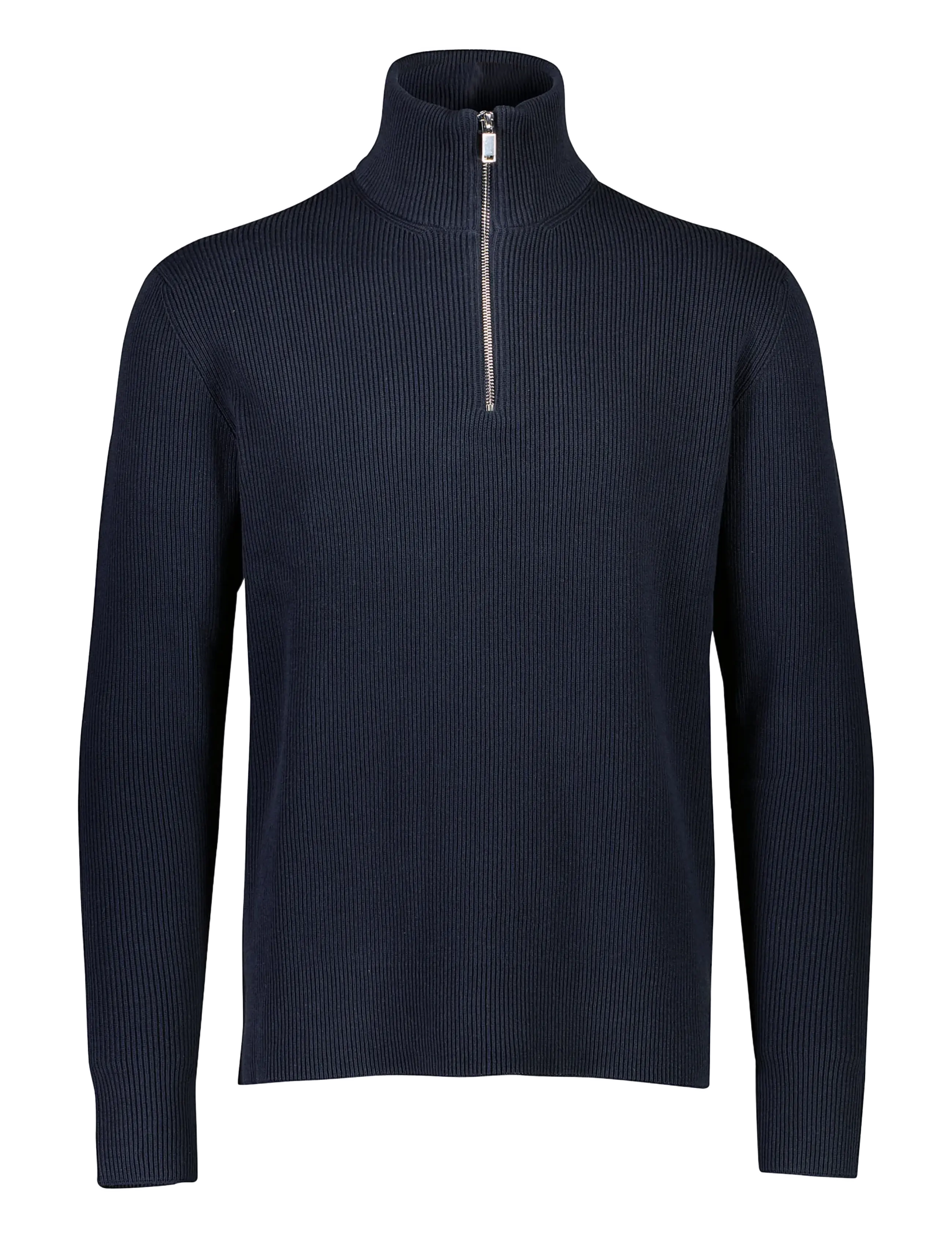 Lindbergh Half zip rib knit - Lindbergh - NAVY / navy