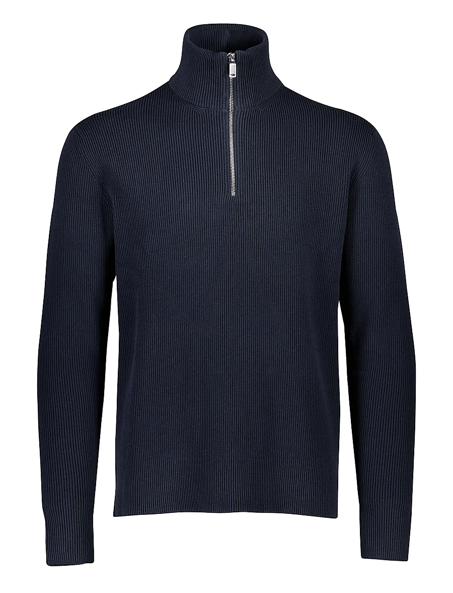 Lindbergh - Half zip rib knit - half zip-tröjor - navy - 1