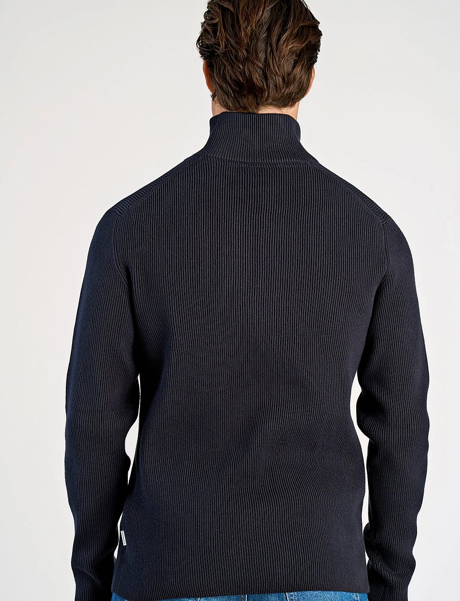 Lindbergh - Half zip rib knit - half zip-tröjor - navy - 4