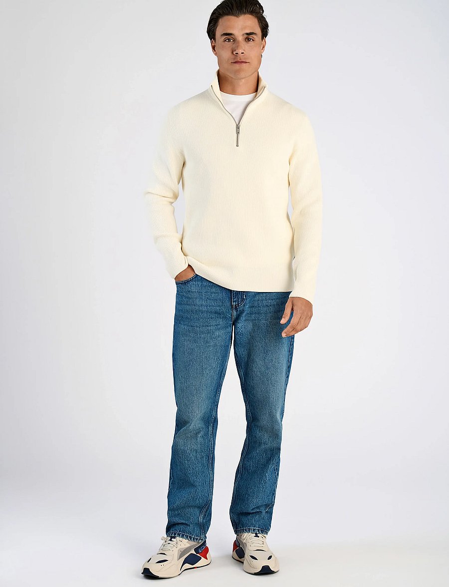 Lindbergh - Half zip rib knit - half zip-tröjor - pearl white - 0
