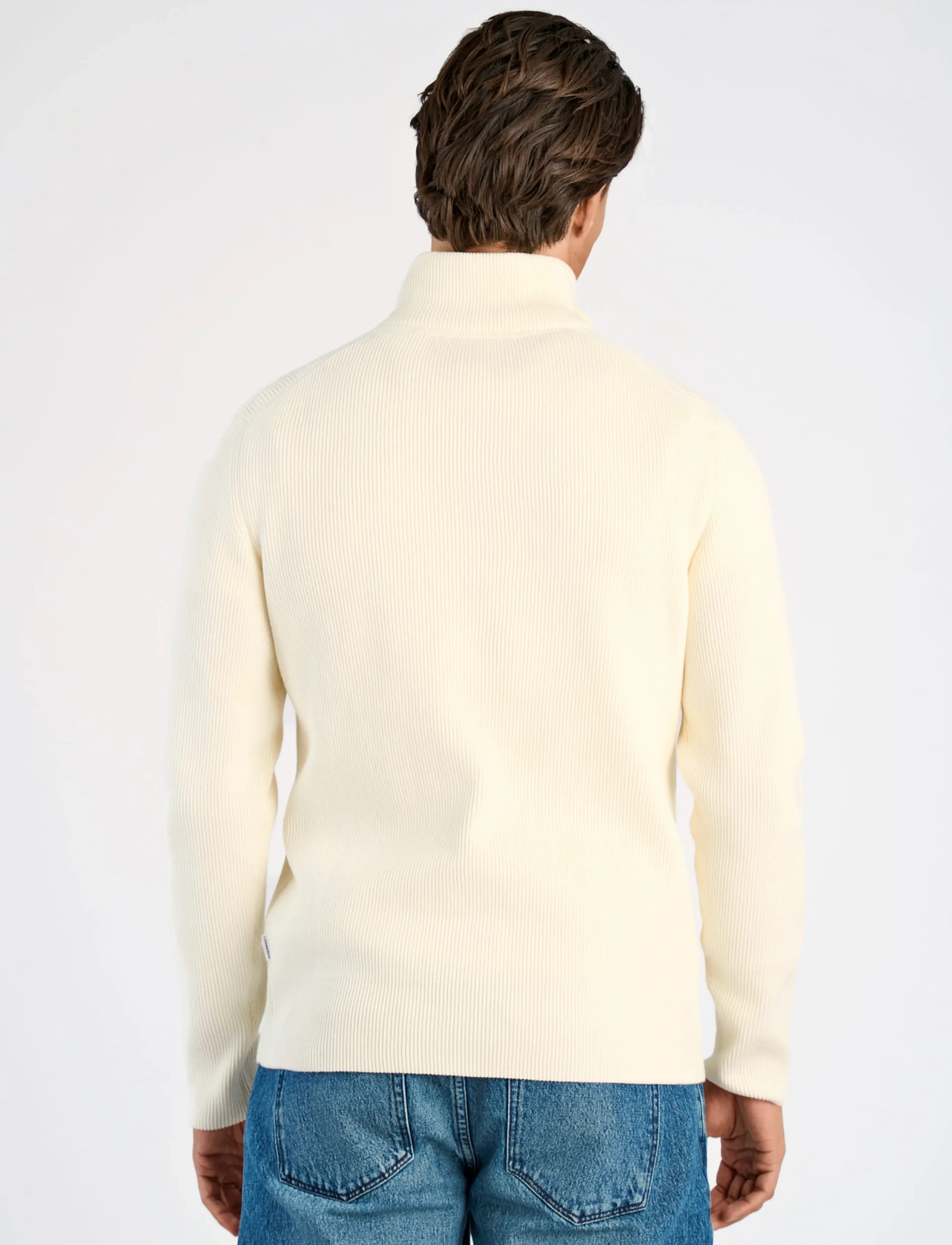 Lindbergh - Half zip rib knit - half zip-tröjor - pearl white - 4