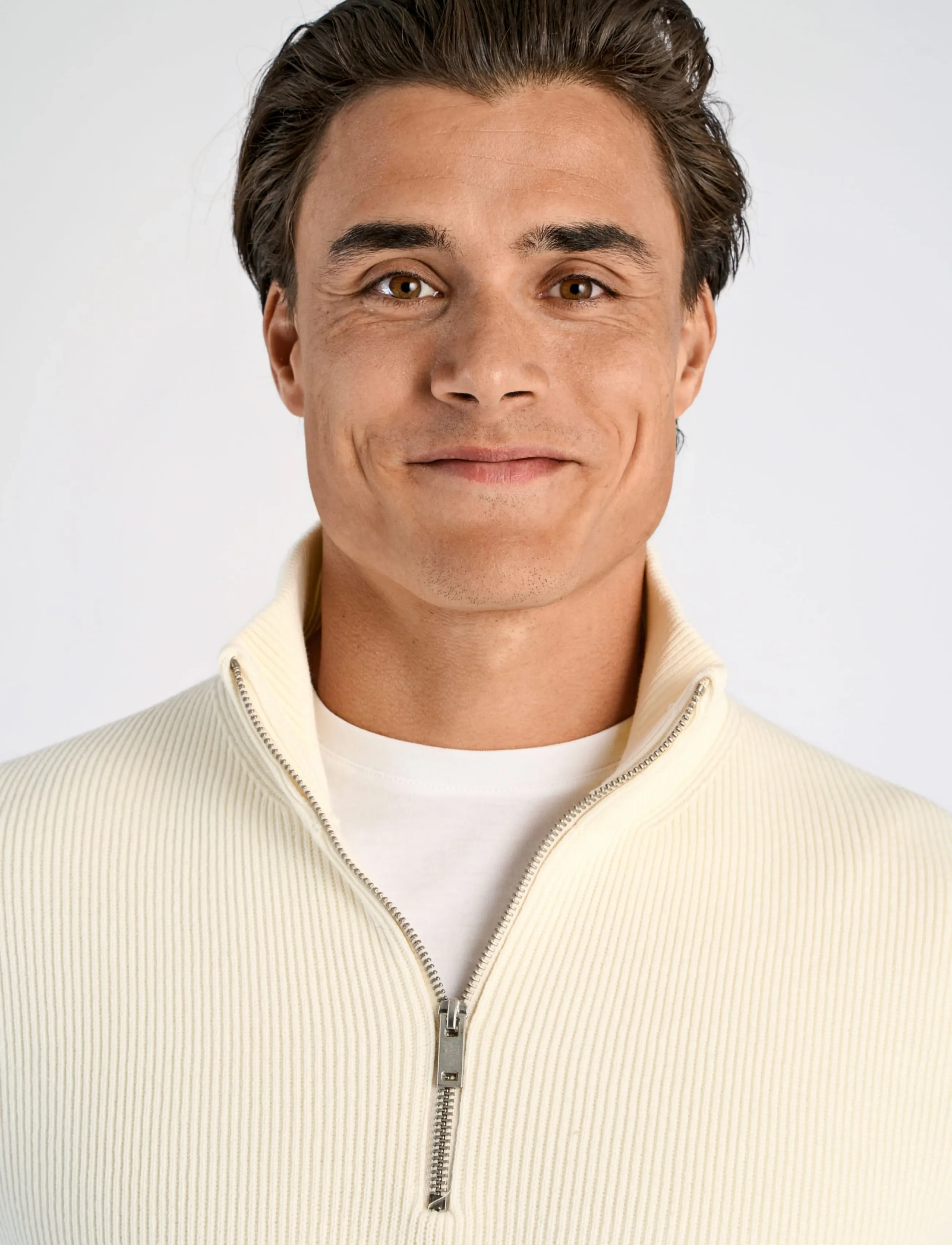 Lindbergh - Half zip rib knit - half zip-tröjor - pearl white - 5