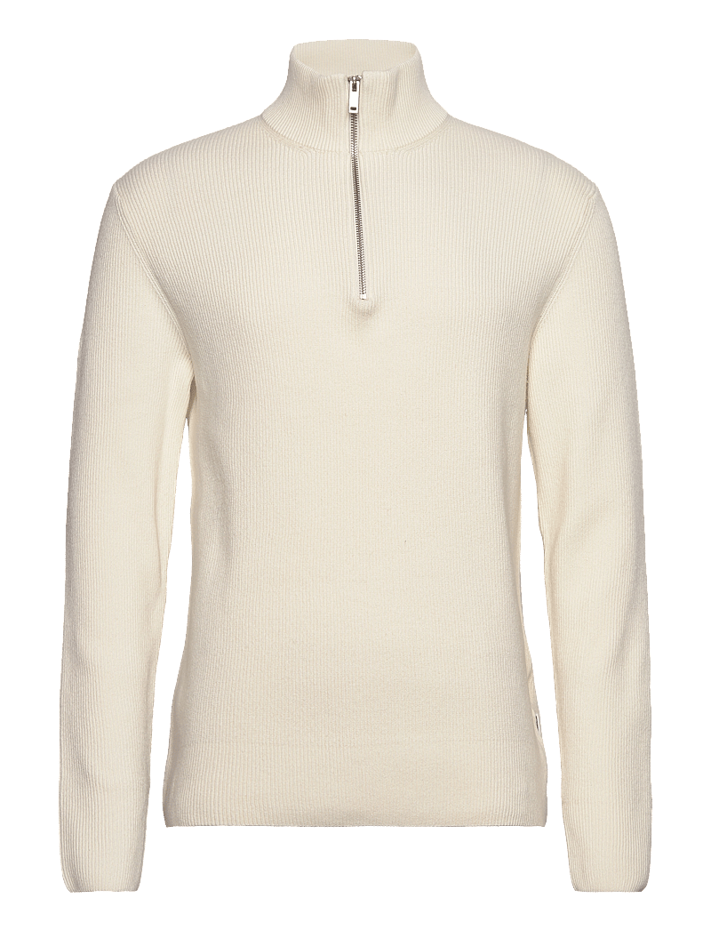 Lindbergh - Half zip rib knit - halfzip strik - pearl white - 1