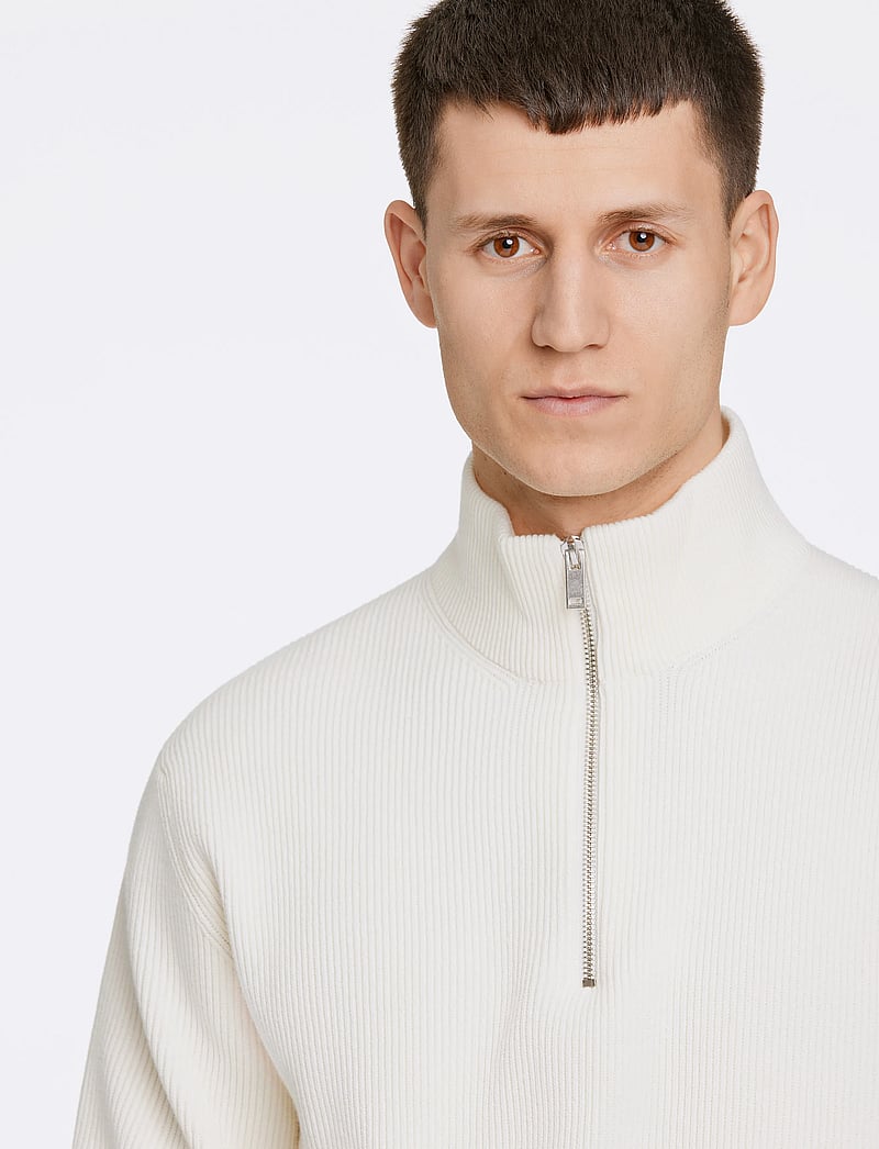 Lindbergh - Half zip rib knit - halfzip strik - pearl white - 5